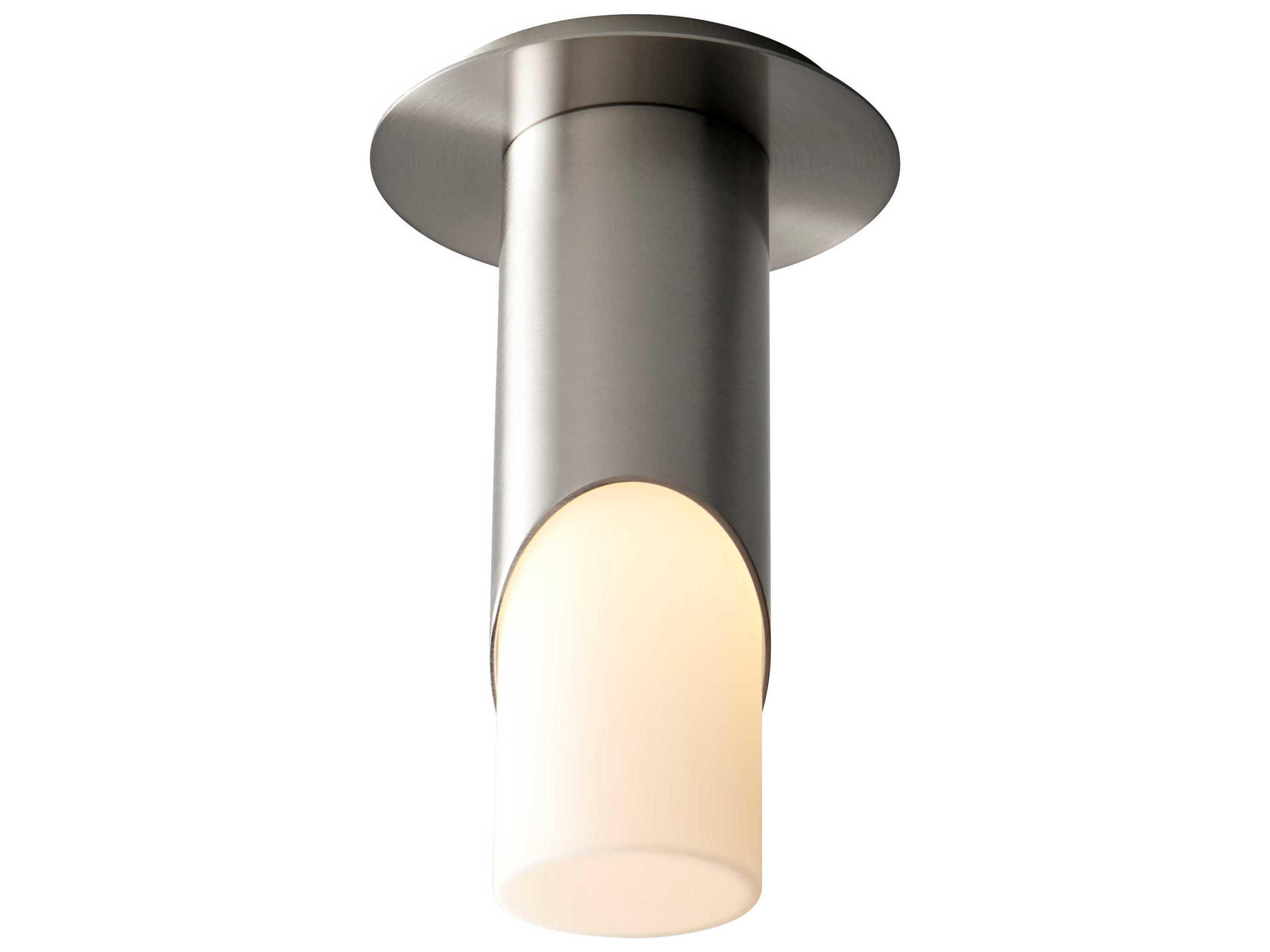 Oxygen by Quorum Ellipse 1-Light Satin Nickel Cylinder Flush Mount
