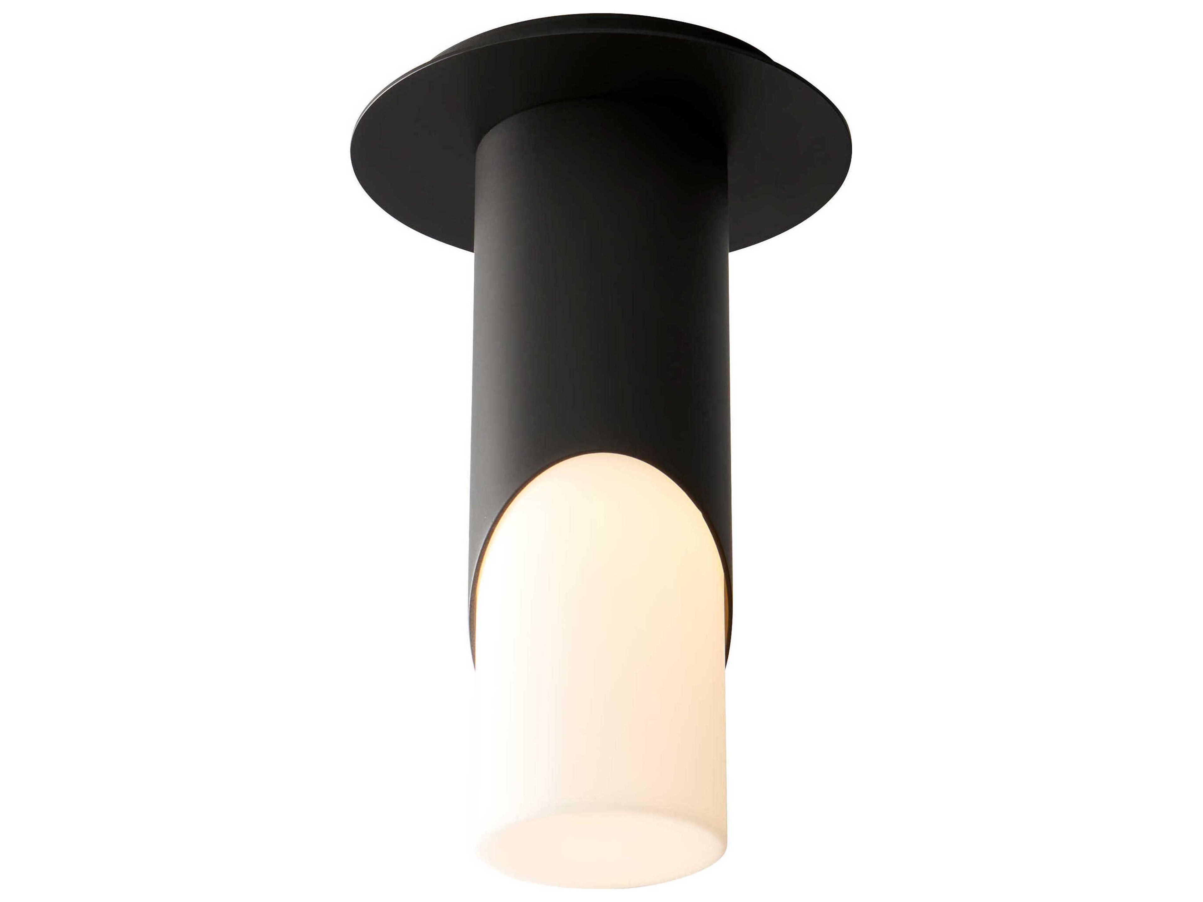 Oxygen by Quorum Ellipse 1-Light Black Cylinder Flush Mount