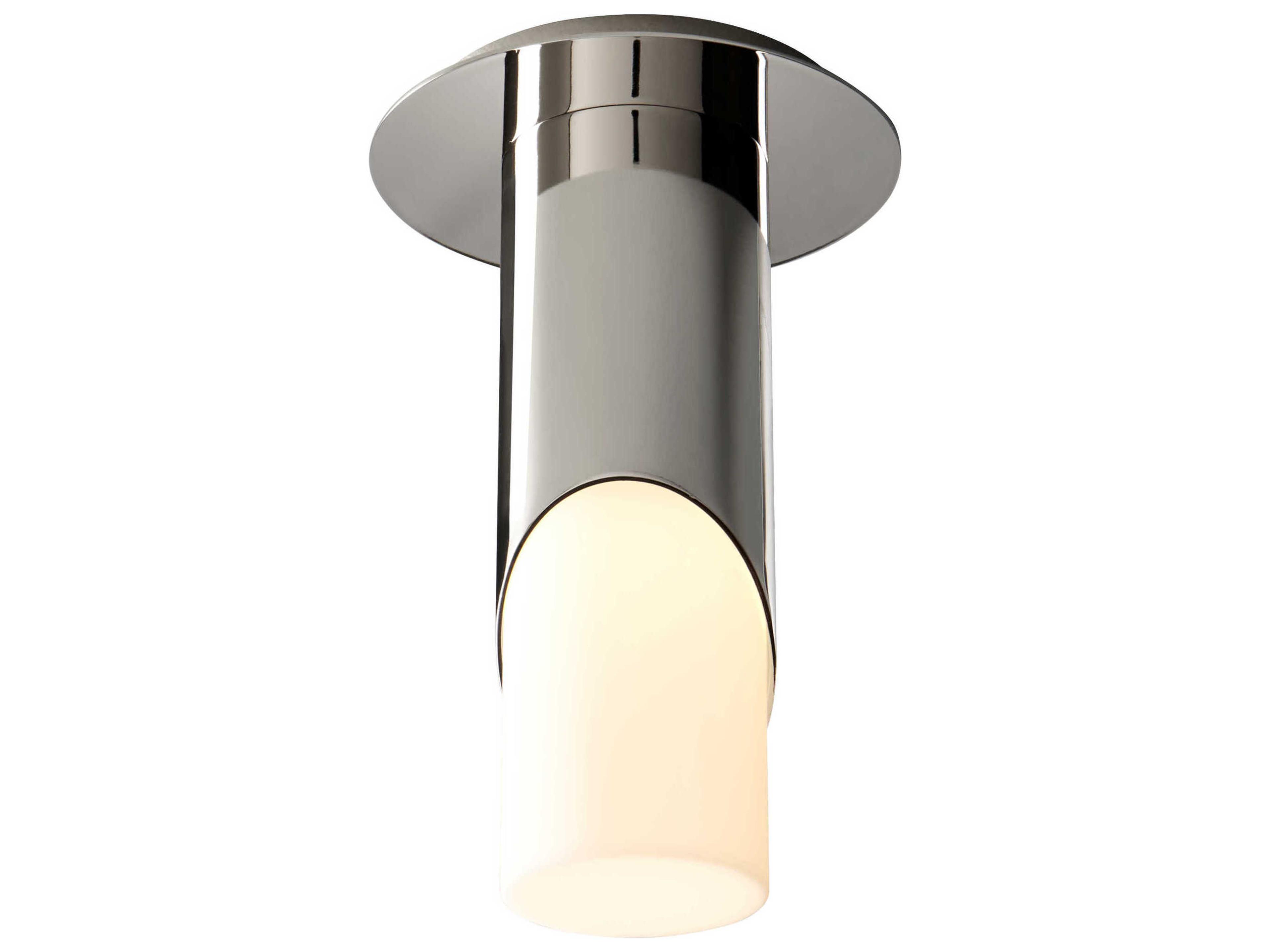 Oxygen by Quorum Ellipse 1-Light Polished Nickel Cylinder Flush Mount