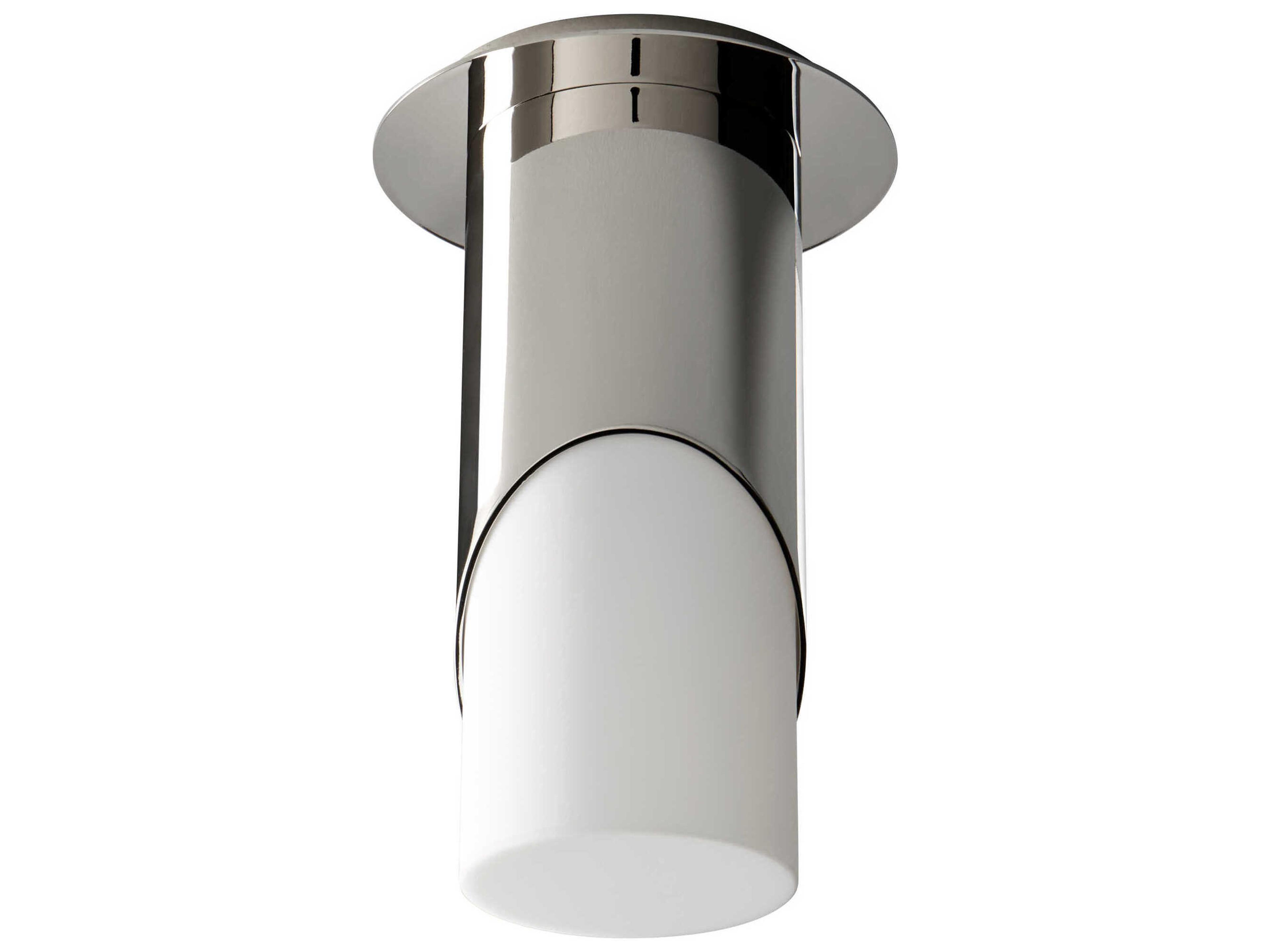 Ellipse 1-Light Polished Nickel Cylinder Flush Mount