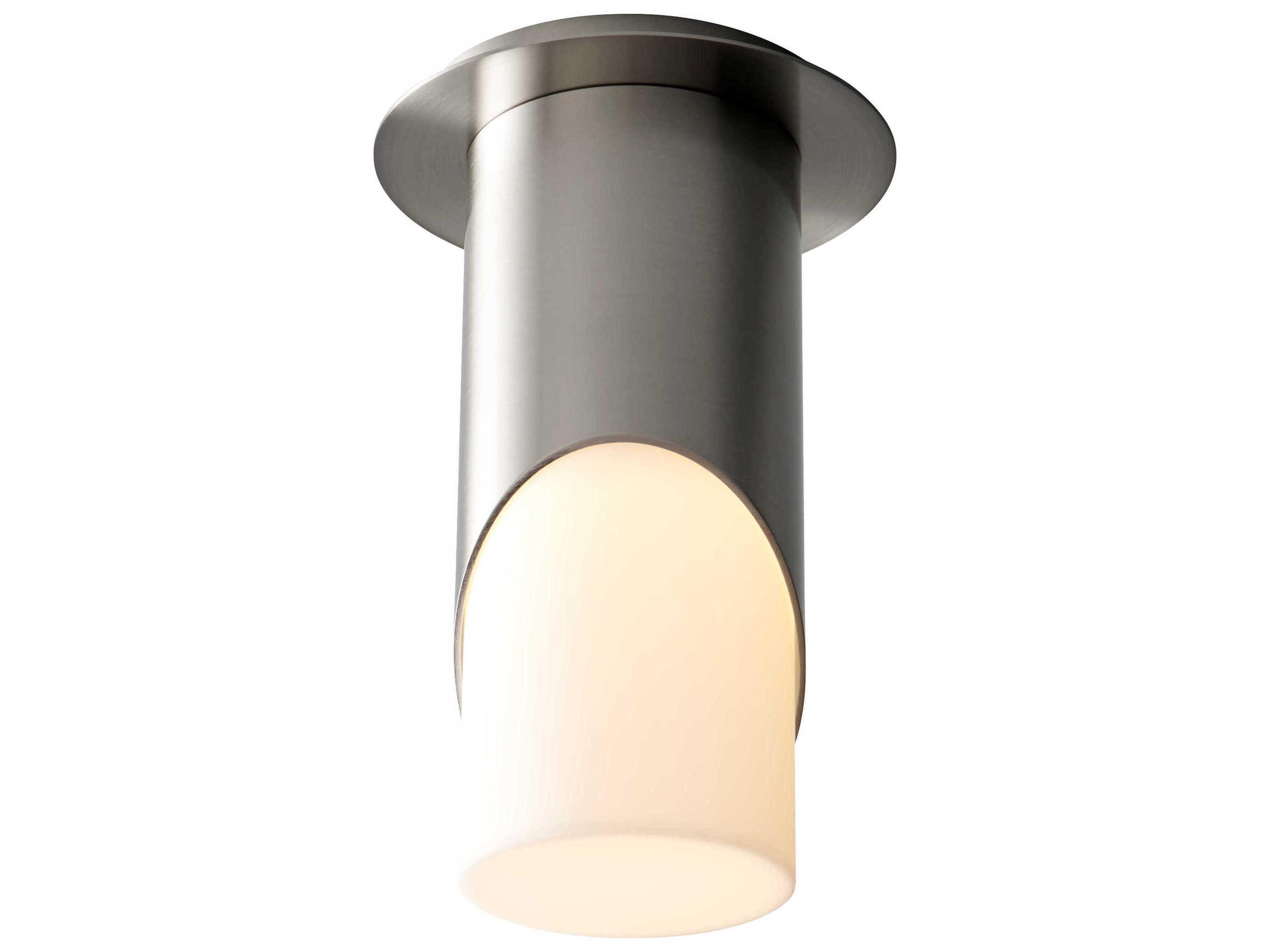 Oxygen by Quorum Ellipse 1-Light Satin Nickel Cylinder Flush Mount