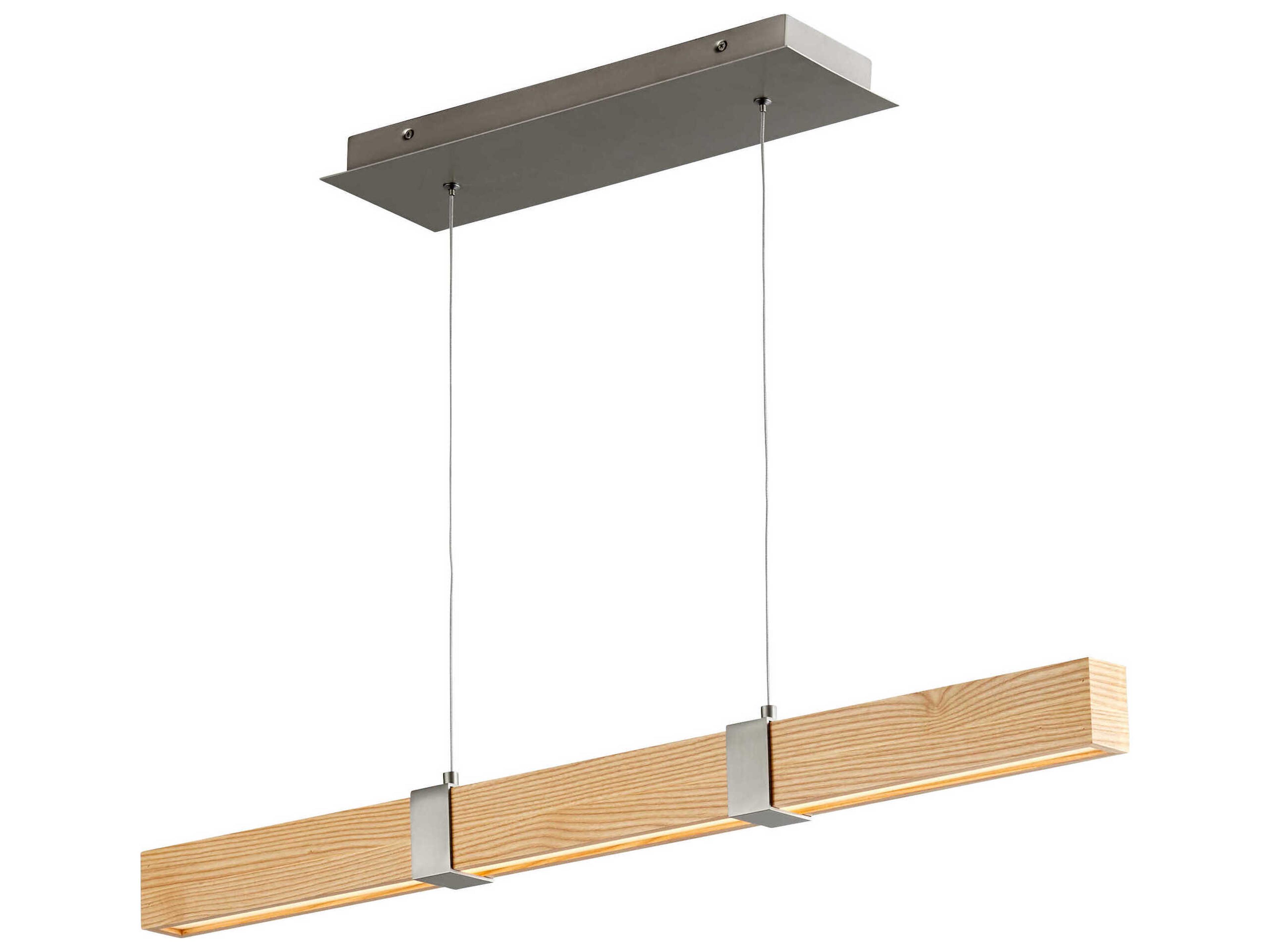 Oxygen by Quorum Decca 1-Light Satin Nickel White Oak Linear Island Pendant