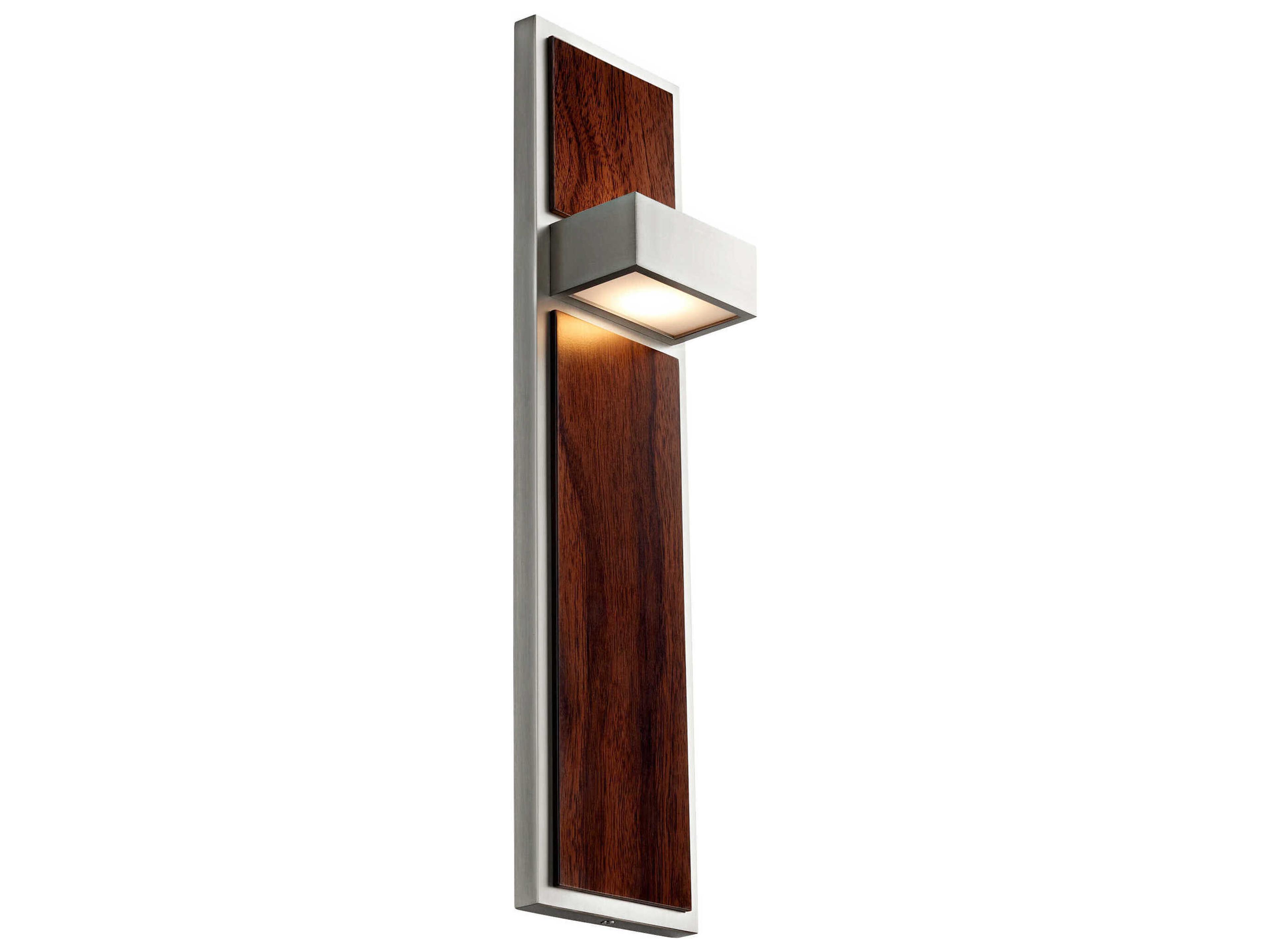 Oxygen by Quorum Guapo 2-Light Satin Nickel Walnut Wall Sconce