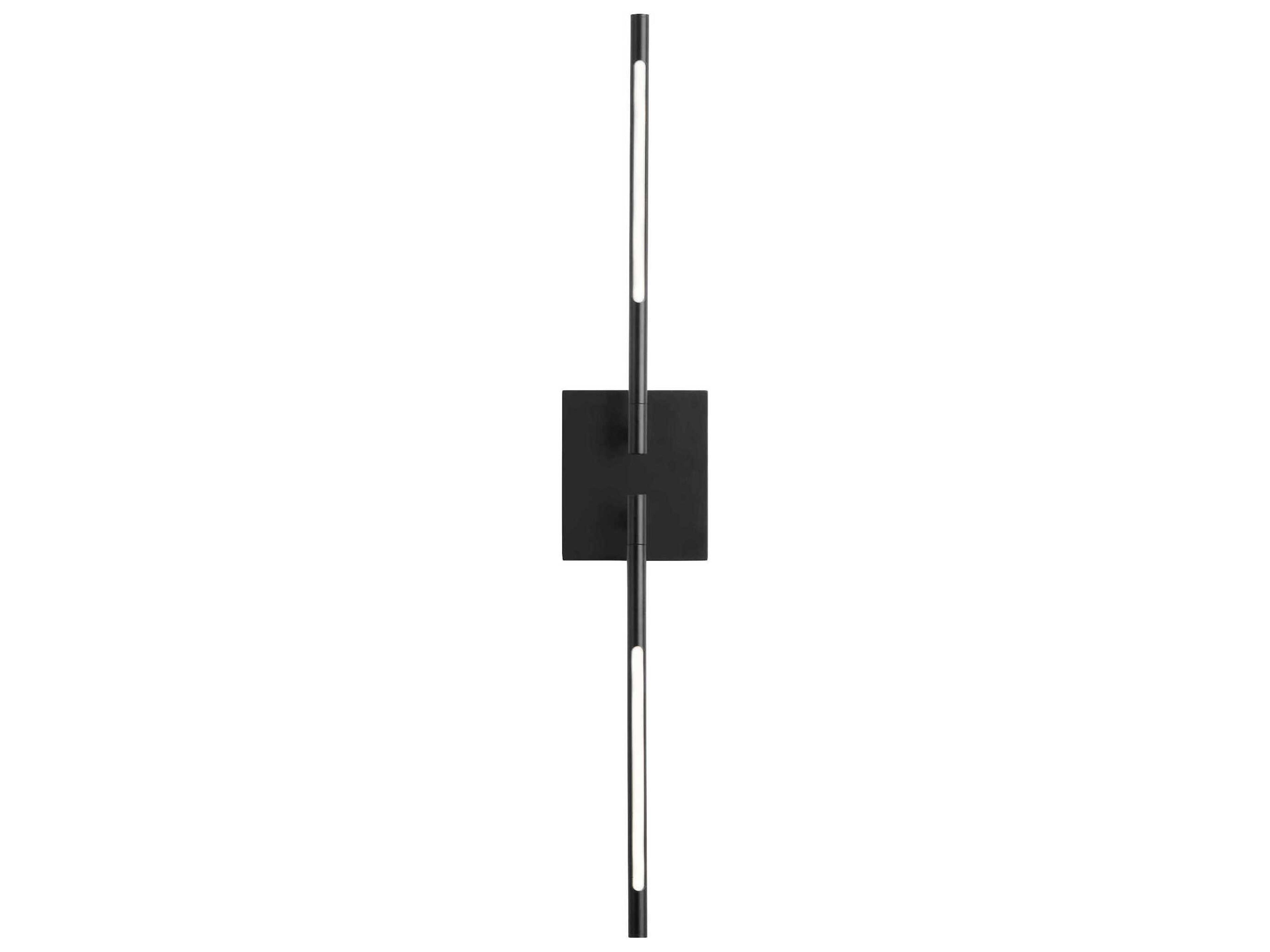 Oxygen by Quorum Palillos 2-Light Black Wall Sconce
