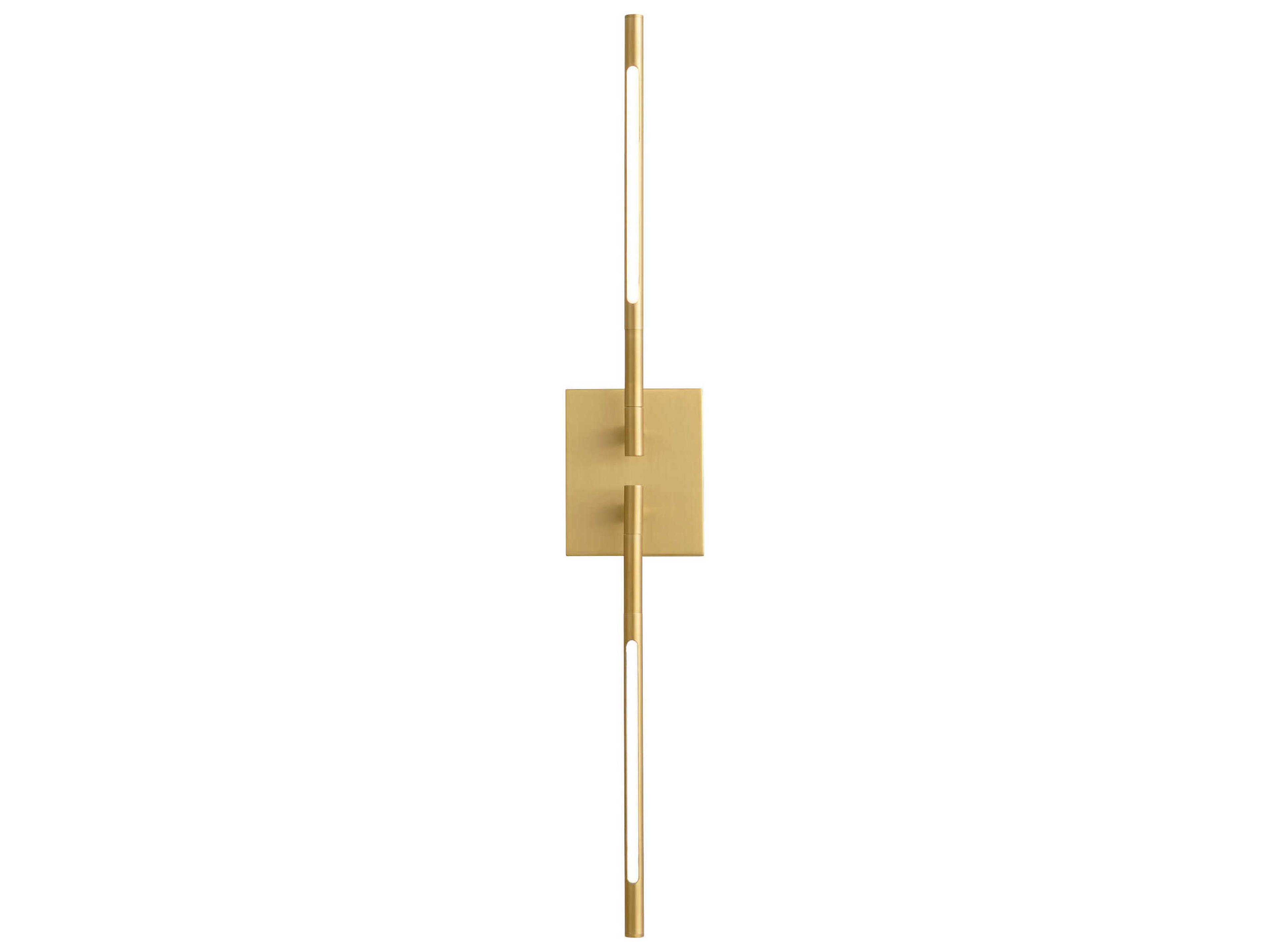 Oxygen by Quorum Palillos 2-Light Aged Brass Wall Sconce