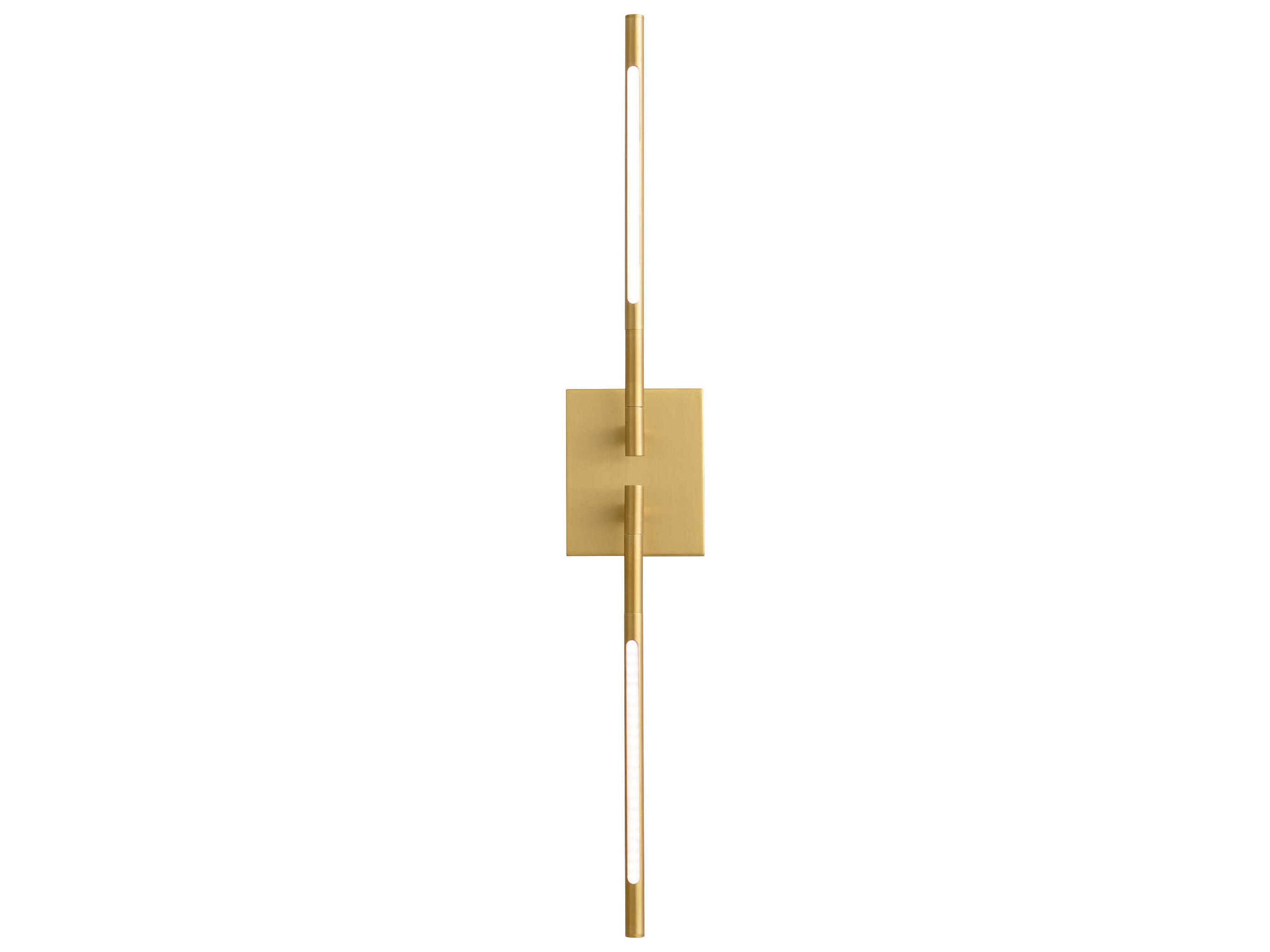 Oxygen by Quorum Palillos 2-Light Aged Brass Wall Sconce