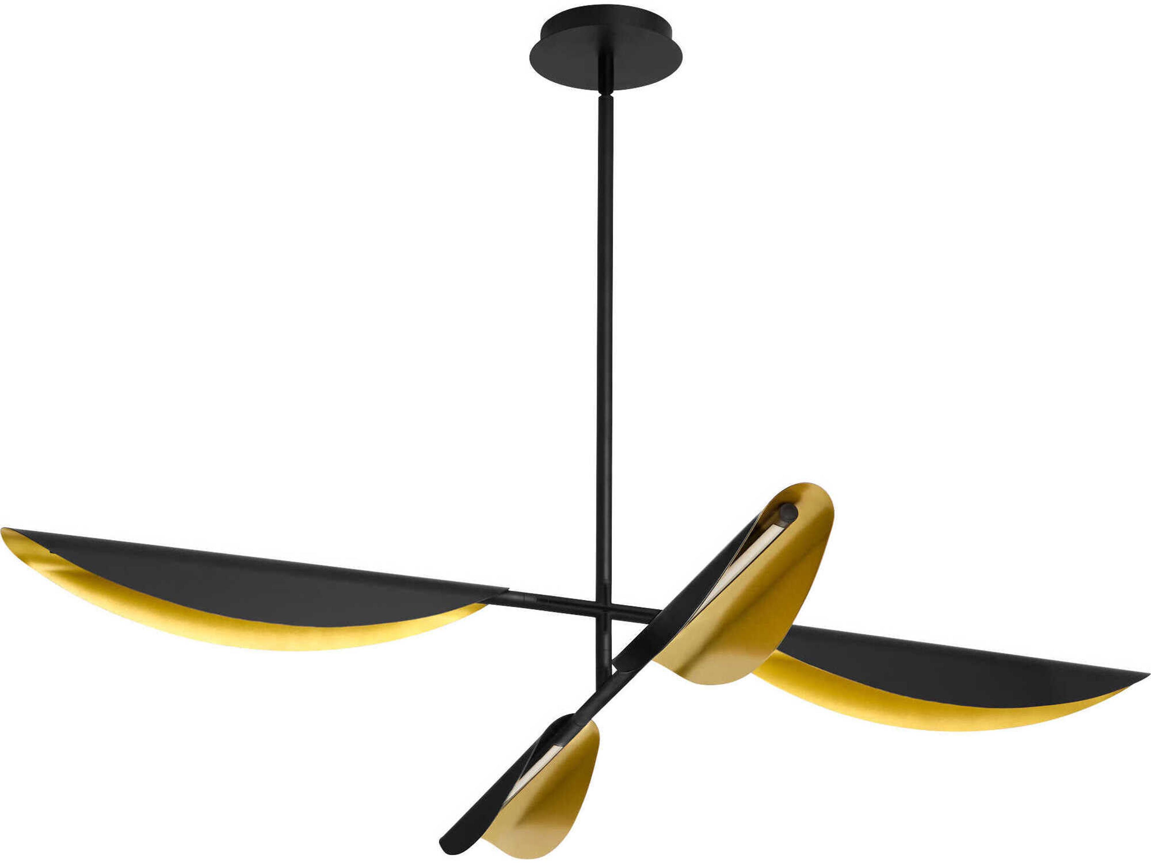 Pivot 4-Light Black Aged Brass Linear Chandelier