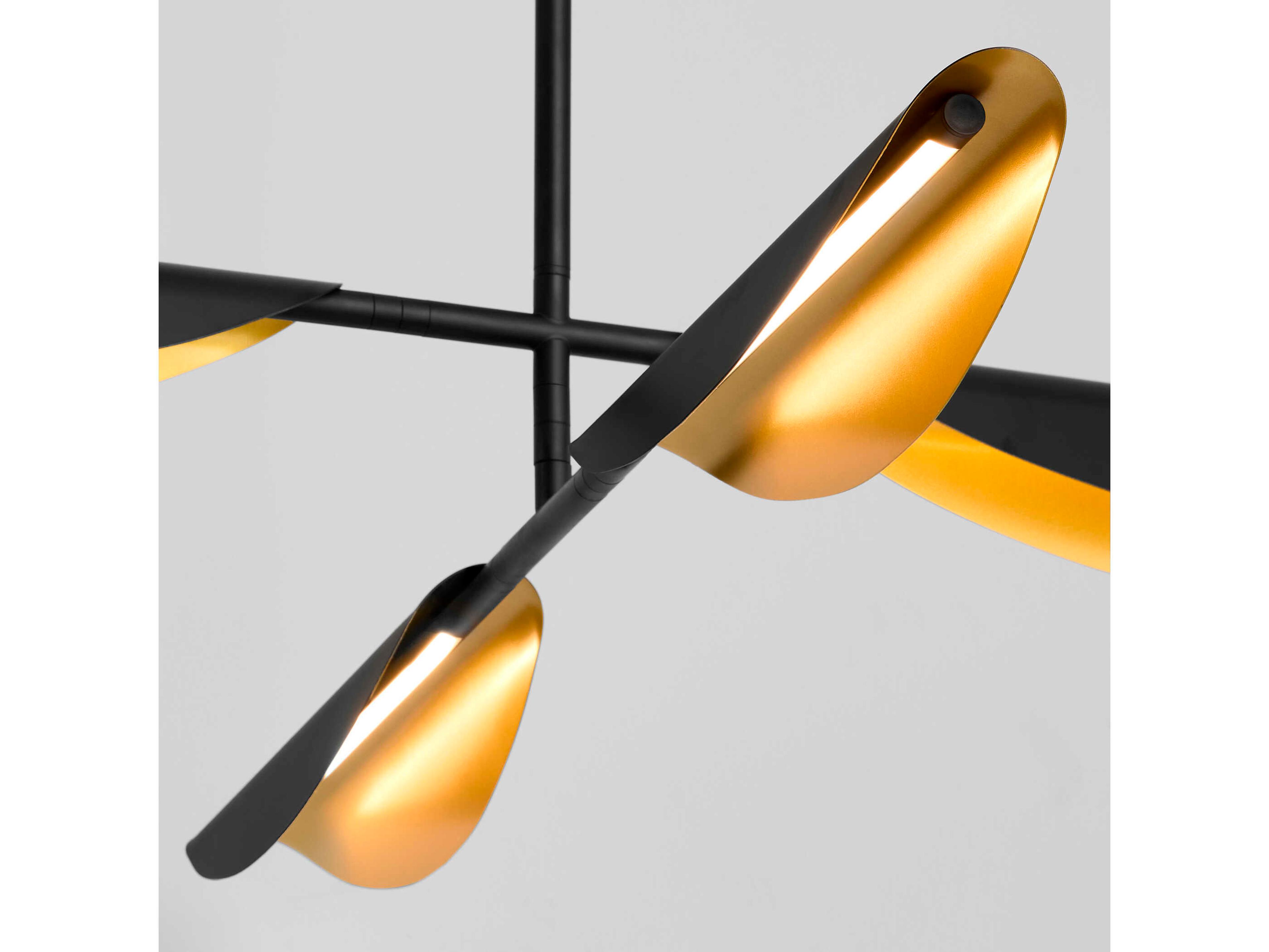 Oxygen by Quorum Pivot 4-Light Black Aged Brass Linear Chandelier