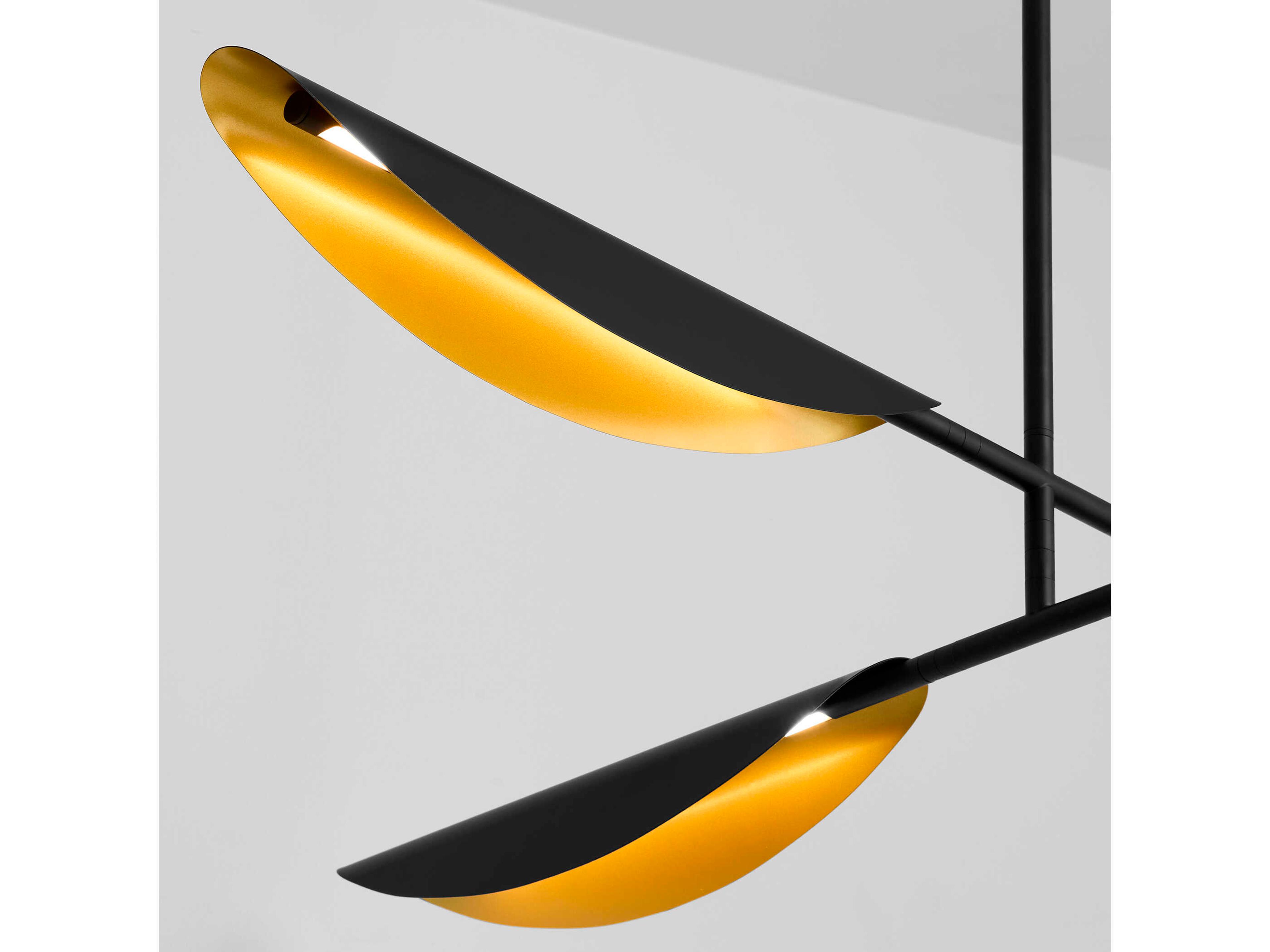 Oxygen by Quorum Pivot 4-Light Black Aged Brass Linear Chandelier