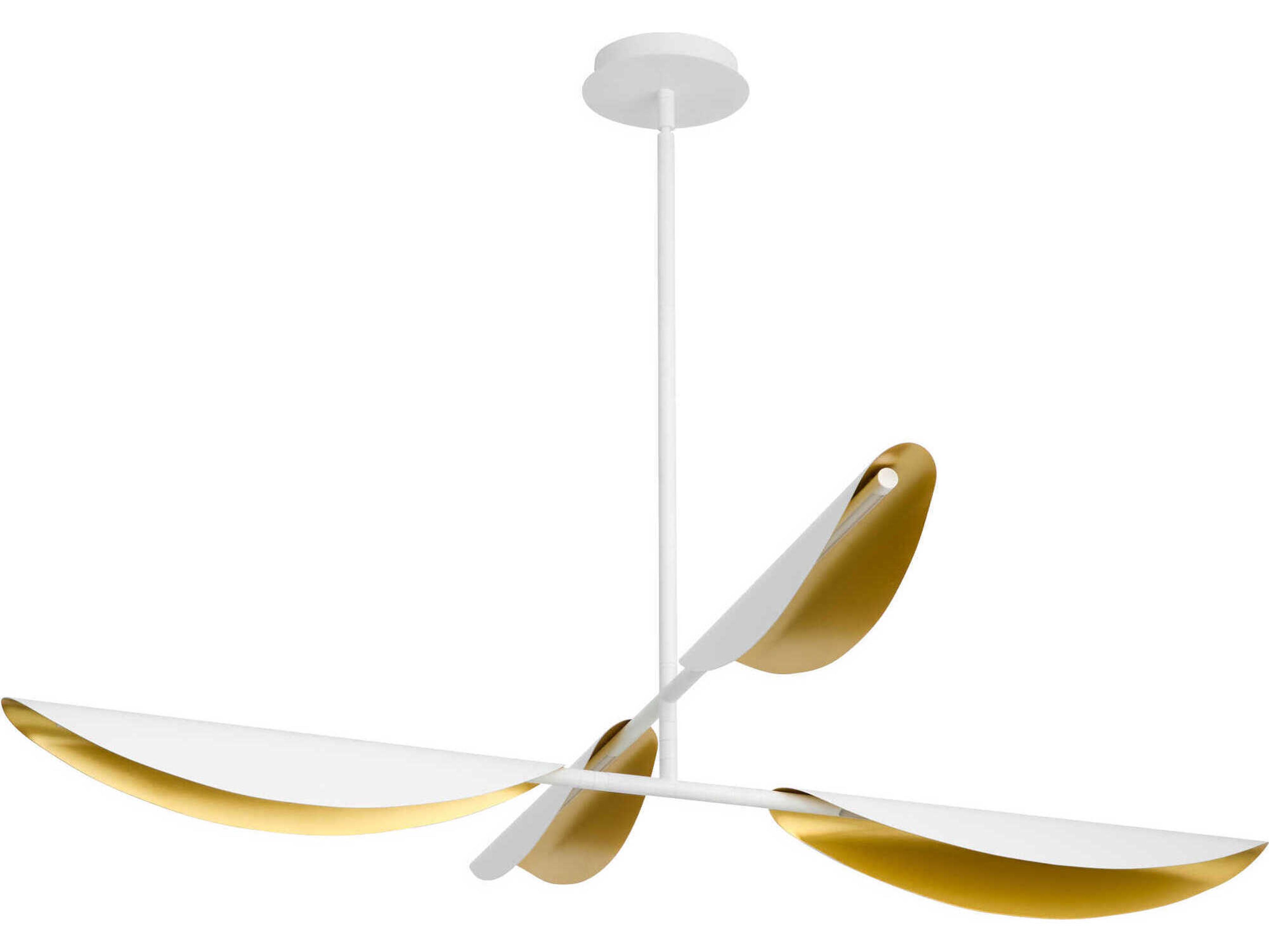 Pivot 4-Light White Aged Brass Linear Chandelier