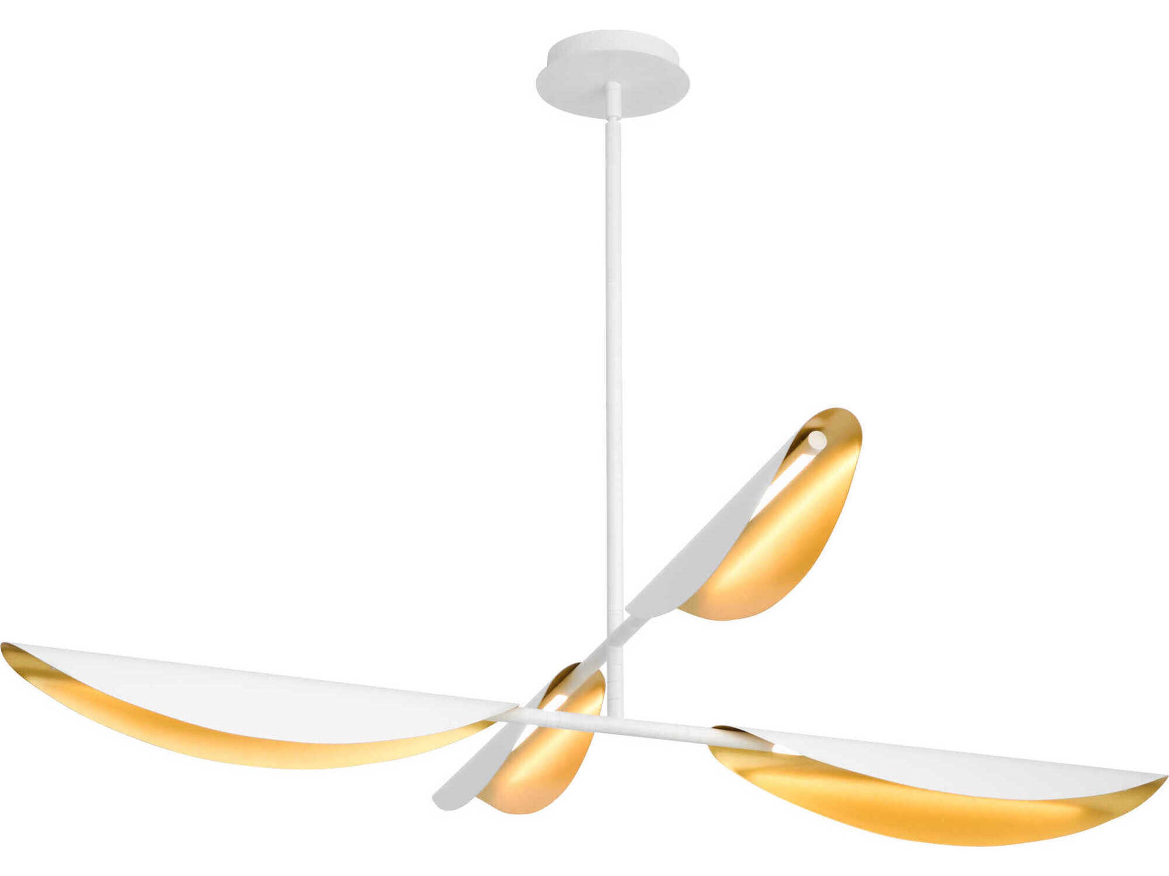 Oxygen by Quorum Pivot 4-Light White Aged Brass Linear Chandelier