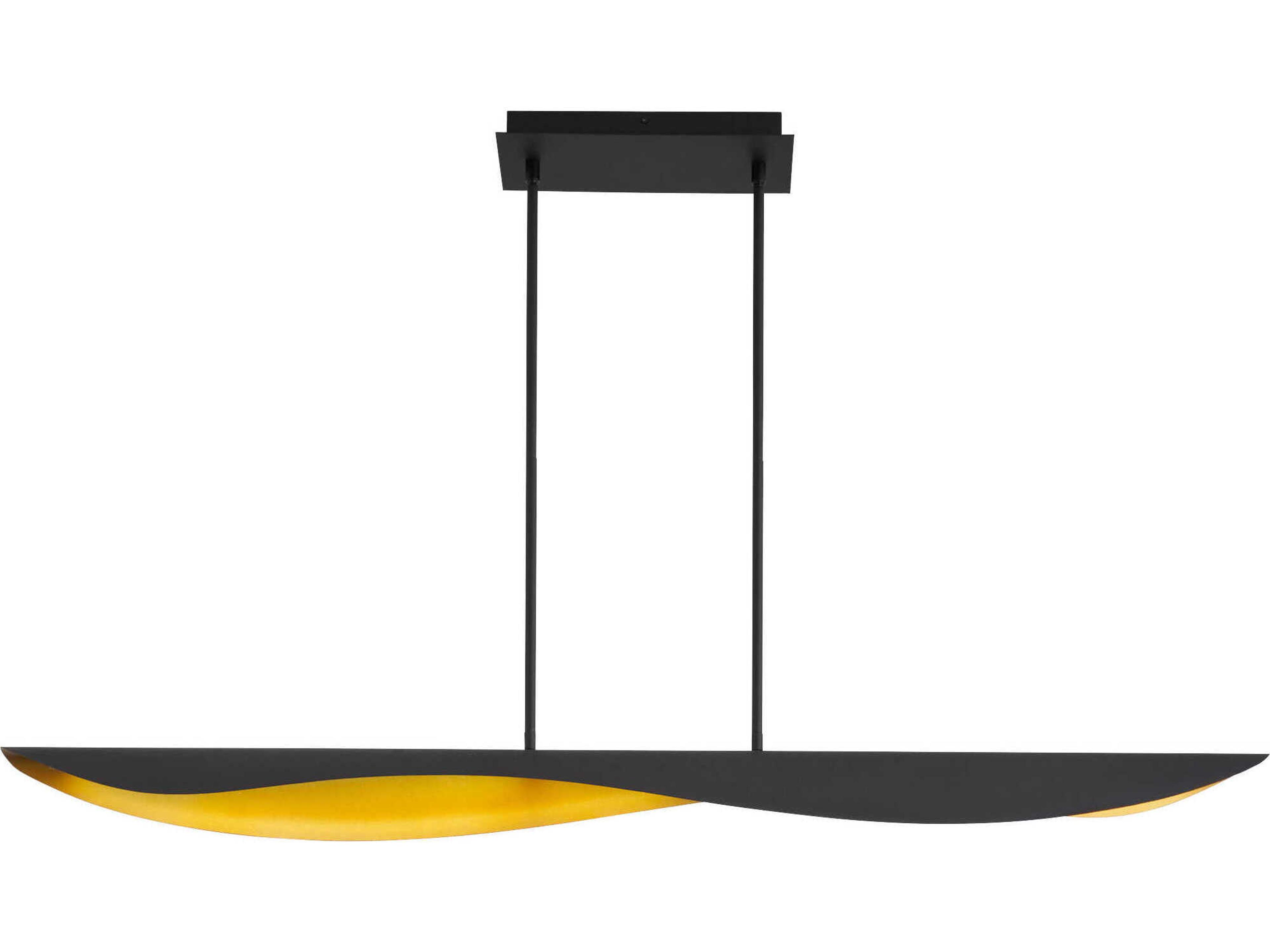 Oxygen by Quorum Pivot 1-Light Black Aged Brass Linear Island Pendant