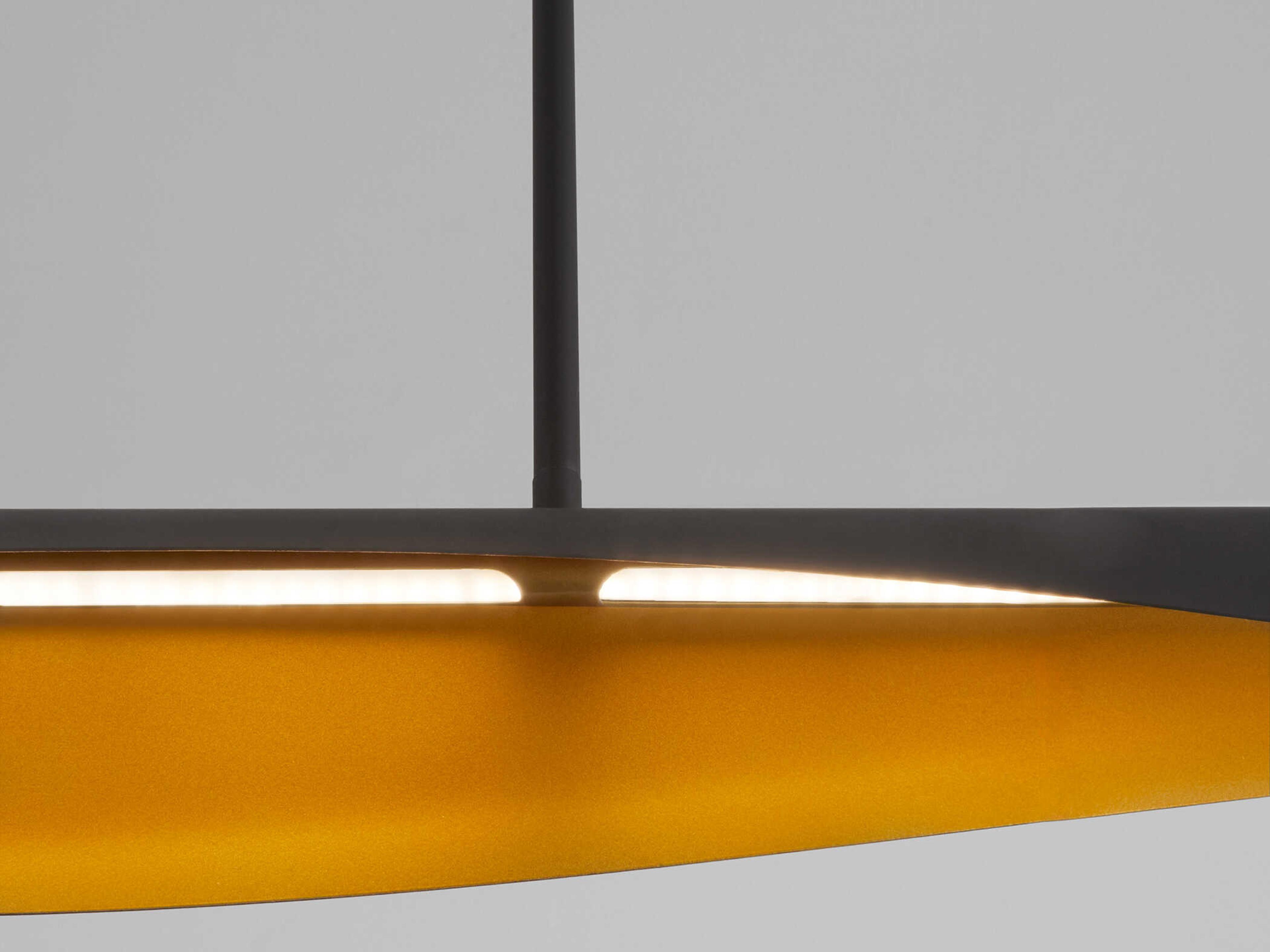 Oxygen by Quorum Pivot 1-Light Black Aged Brass Linear Island Pendant