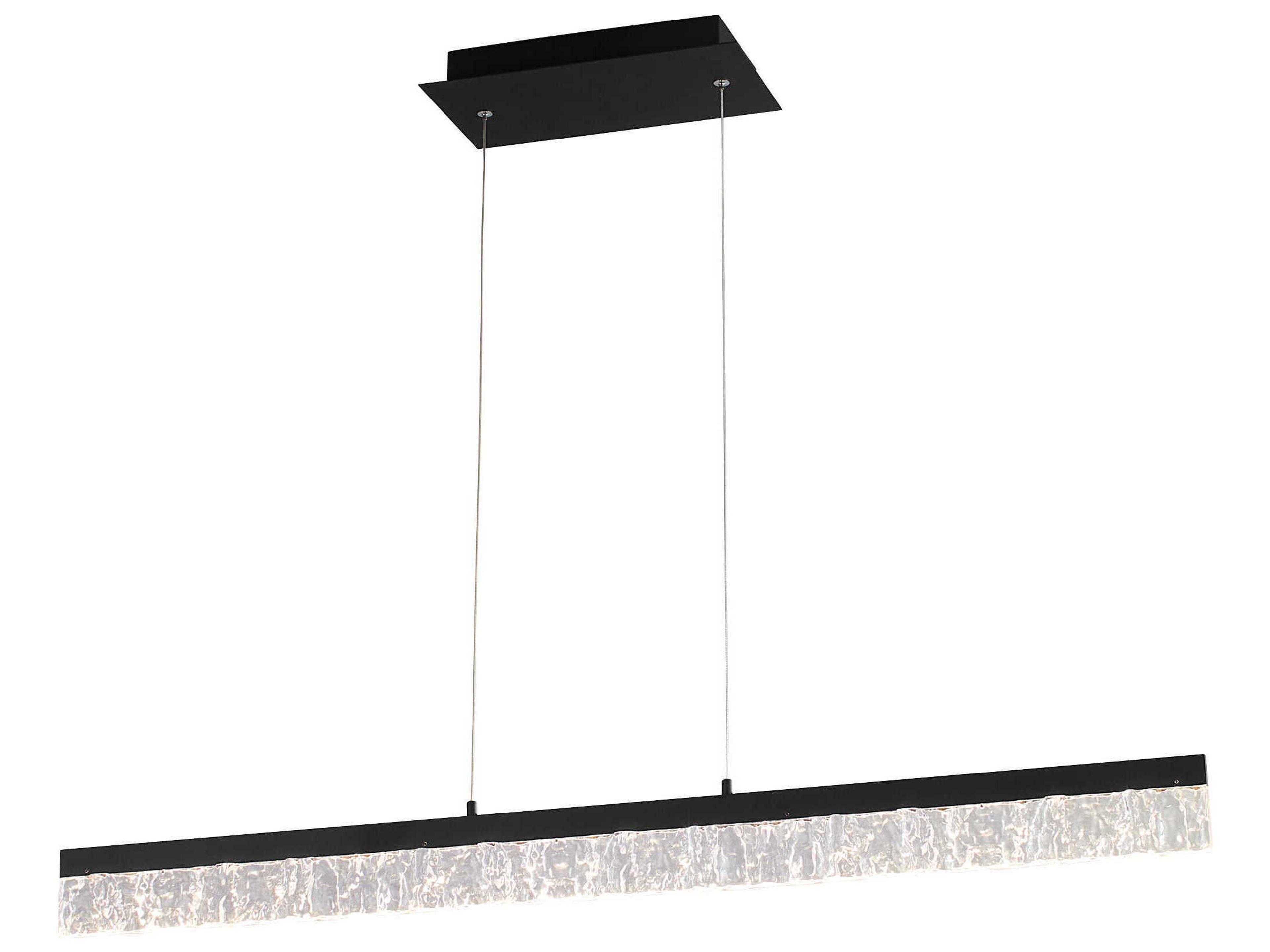 Oxygen by Quorum Landon 1-Light Black Linear Island Pendant