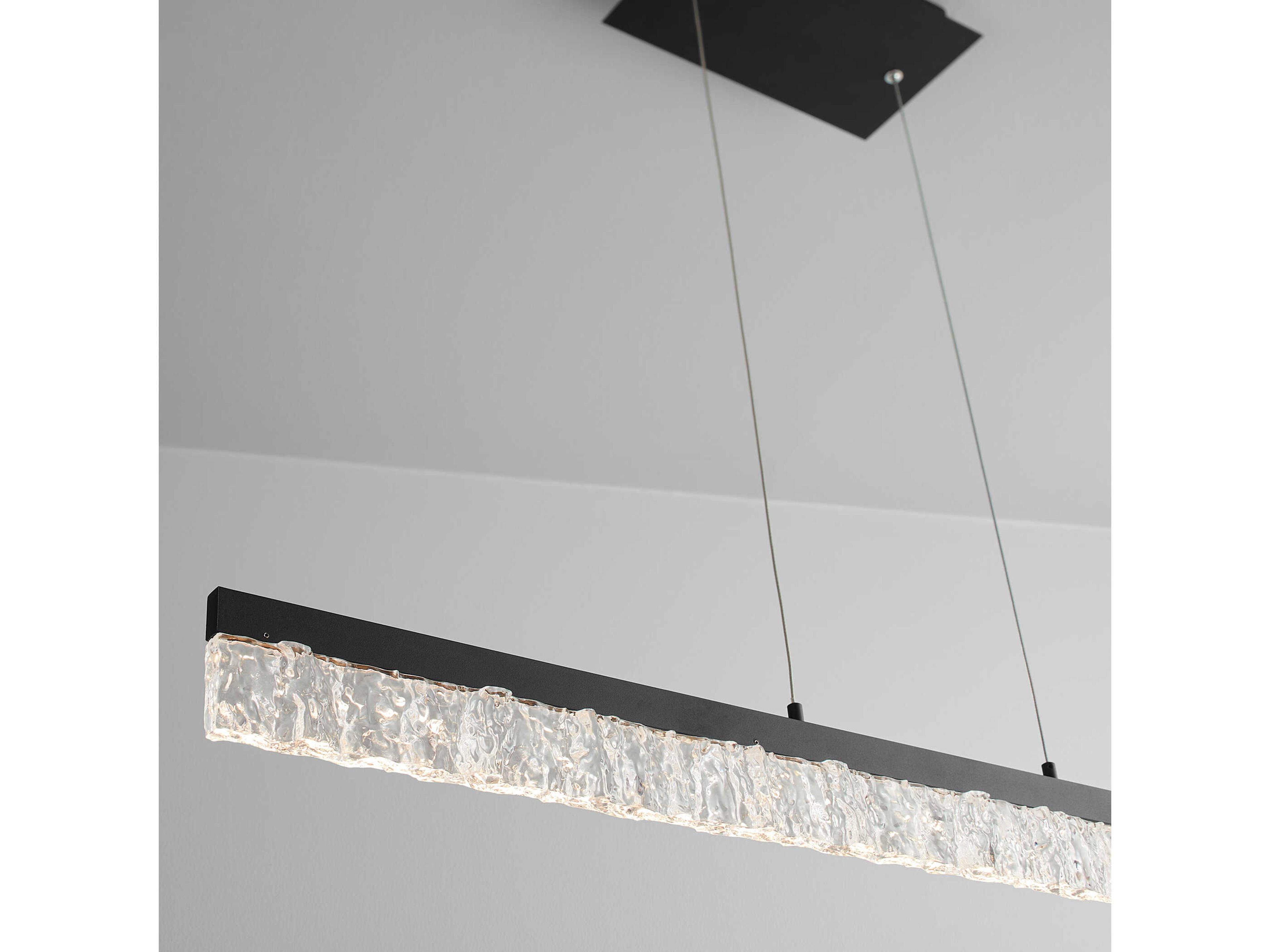 Oxygen by Quorum Landon 1-Light Black Linear Island Pendant