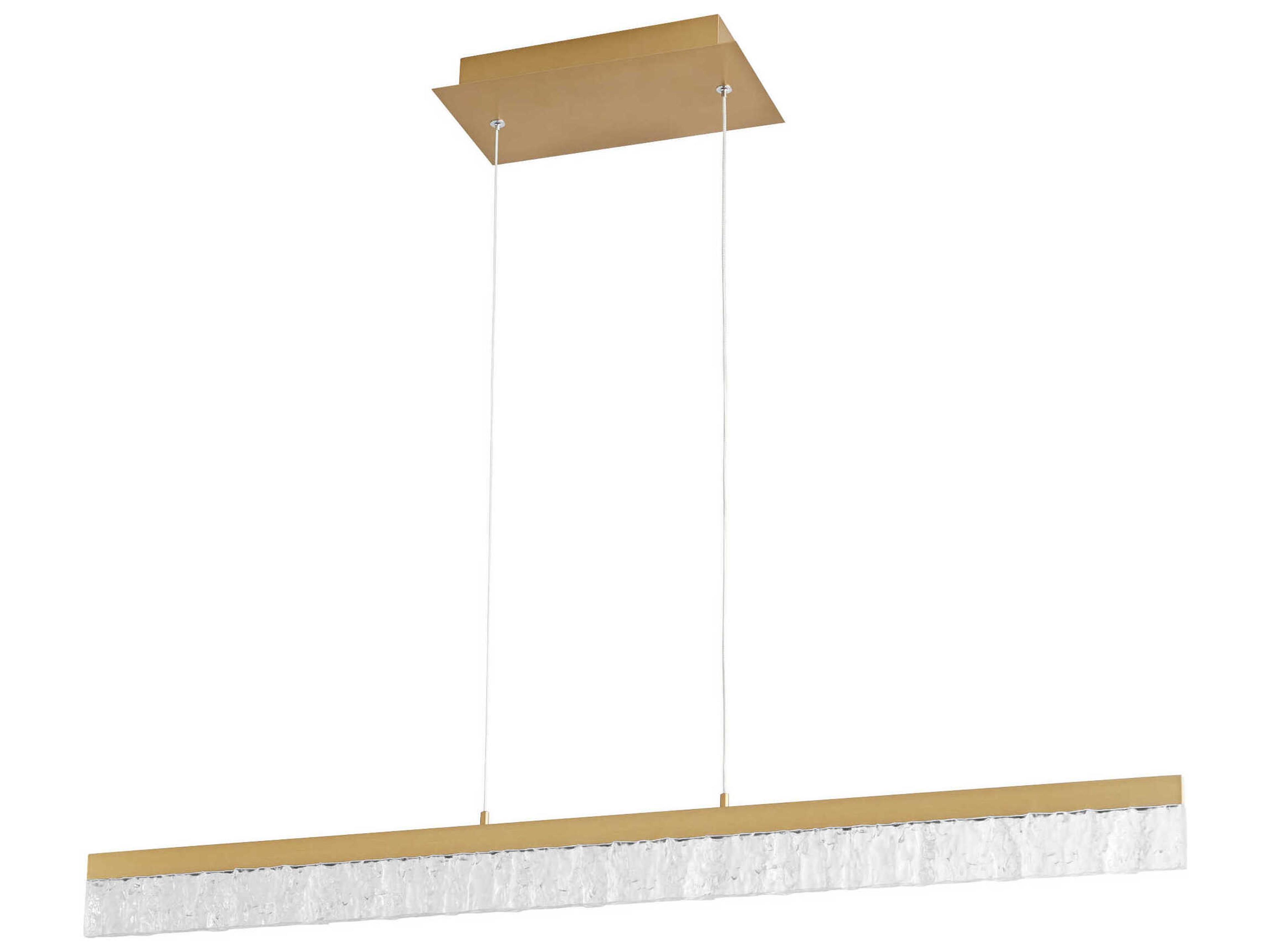Landon 1-Light Aged Brass Linear Island Pendant