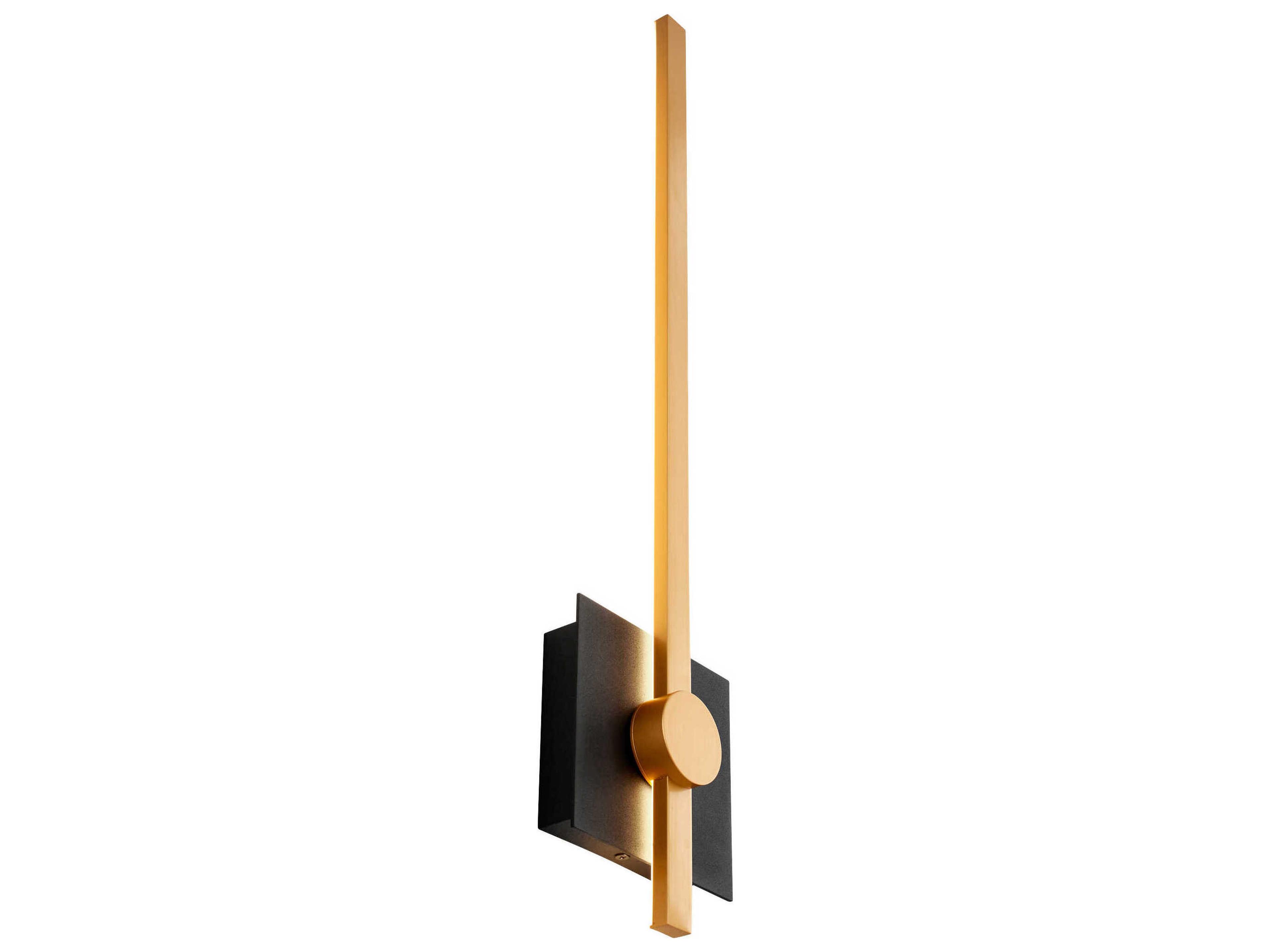 Oxygen by Quorum Zora 1-Light Black Industrial Brass Wall Sconce