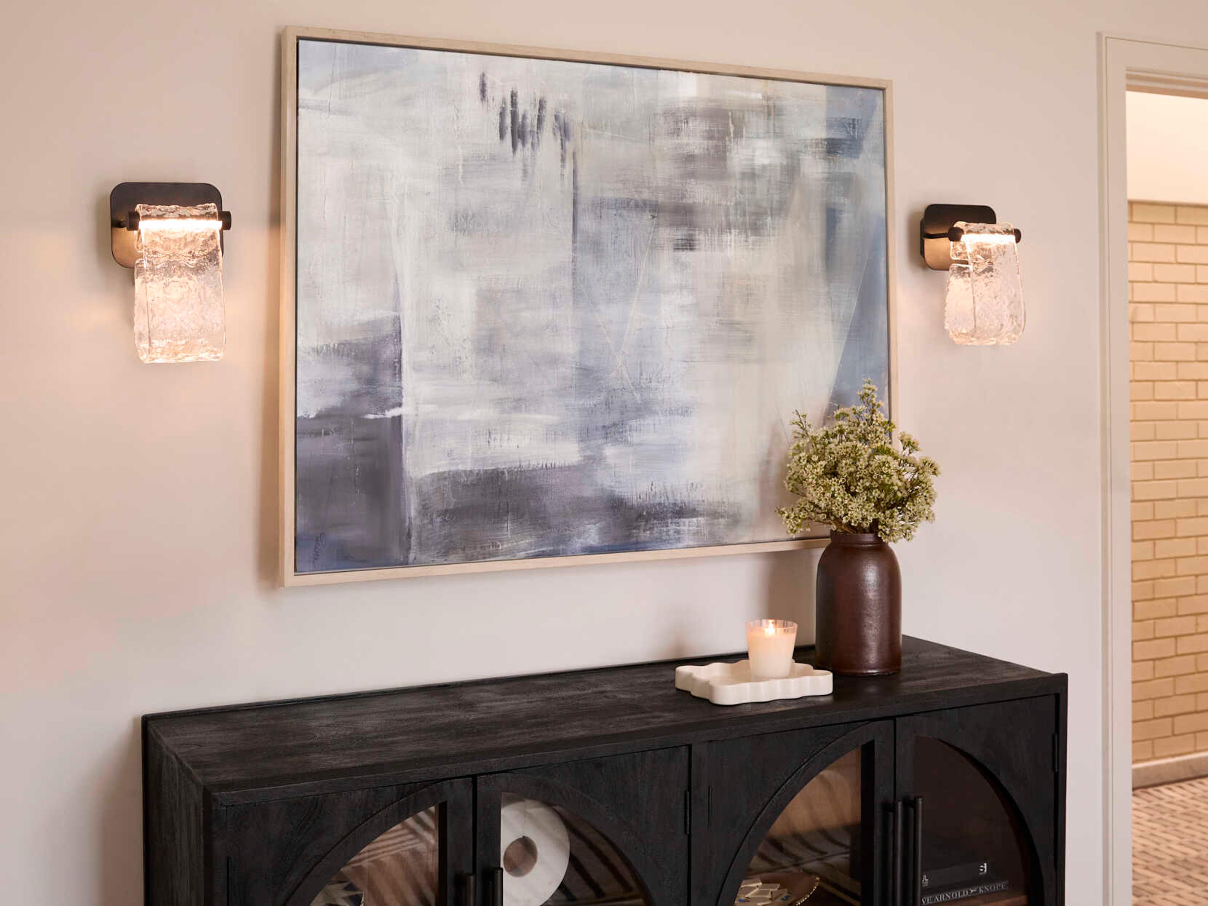 Oxygen by Quorum Veer 1-Light Black Wall Sconce