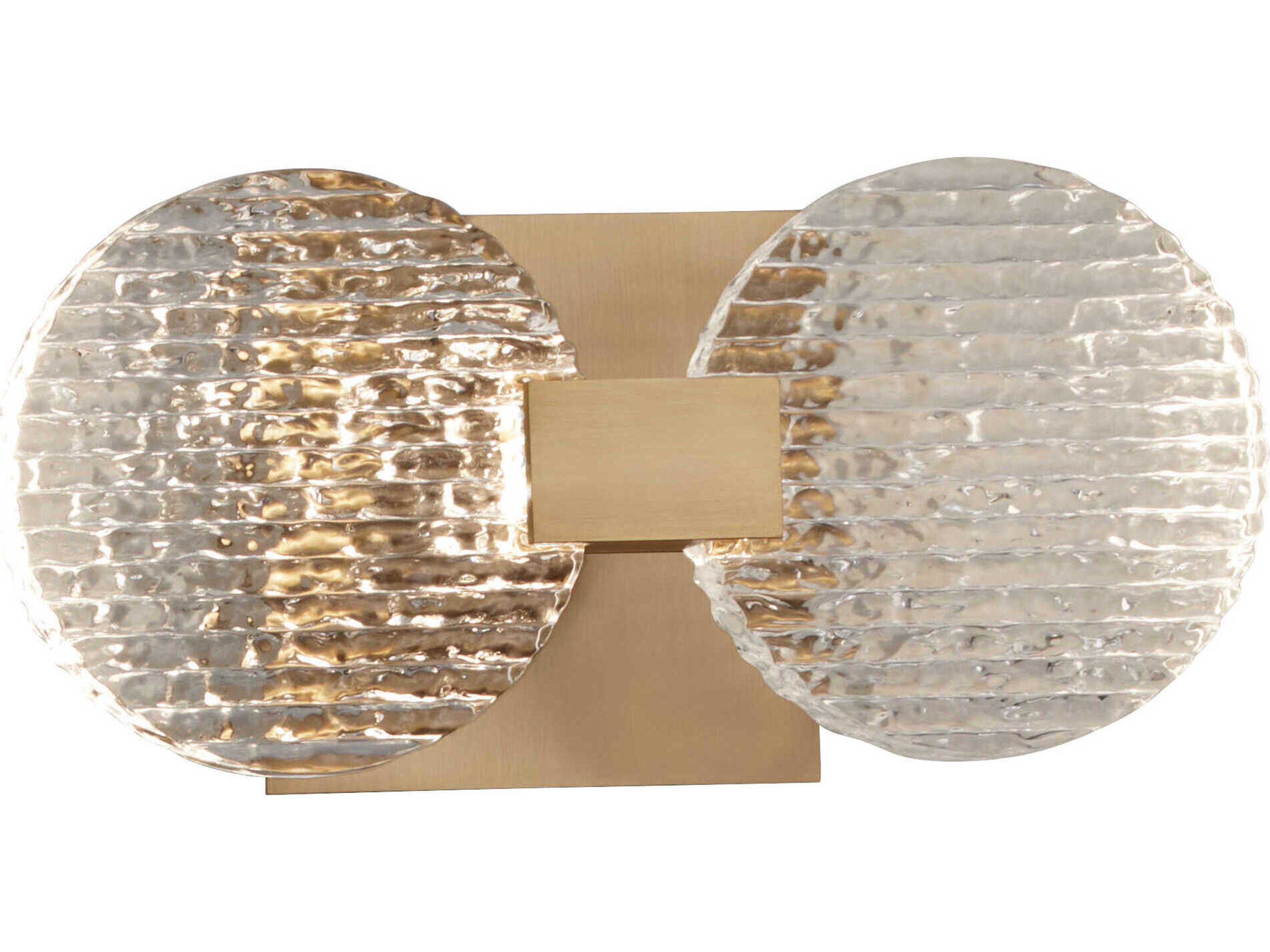 Oxygen by Quorum Axiom 2-Light Aged Brass Wall Sconce