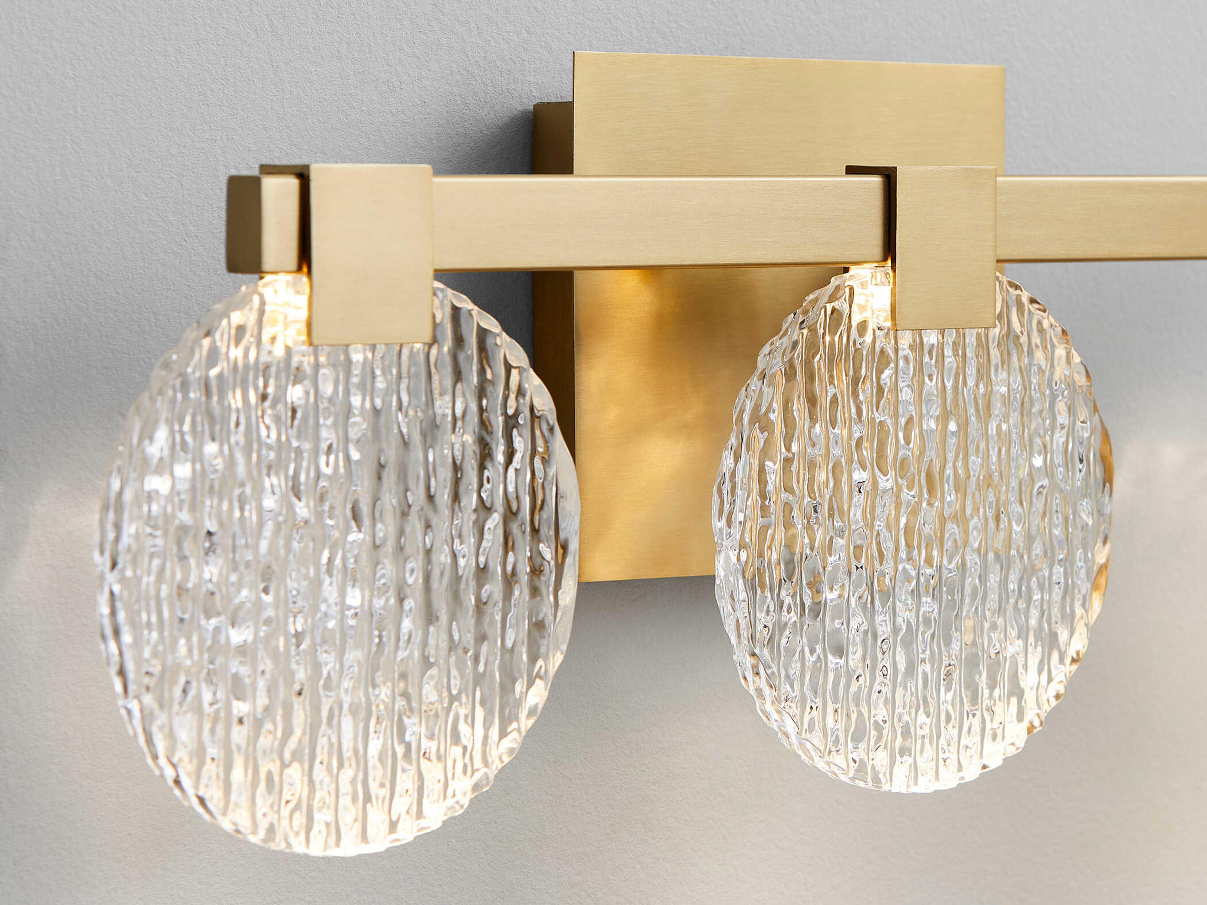 Oxygen by Quorum Axiom 3-Light Aged Brass Vanity Light