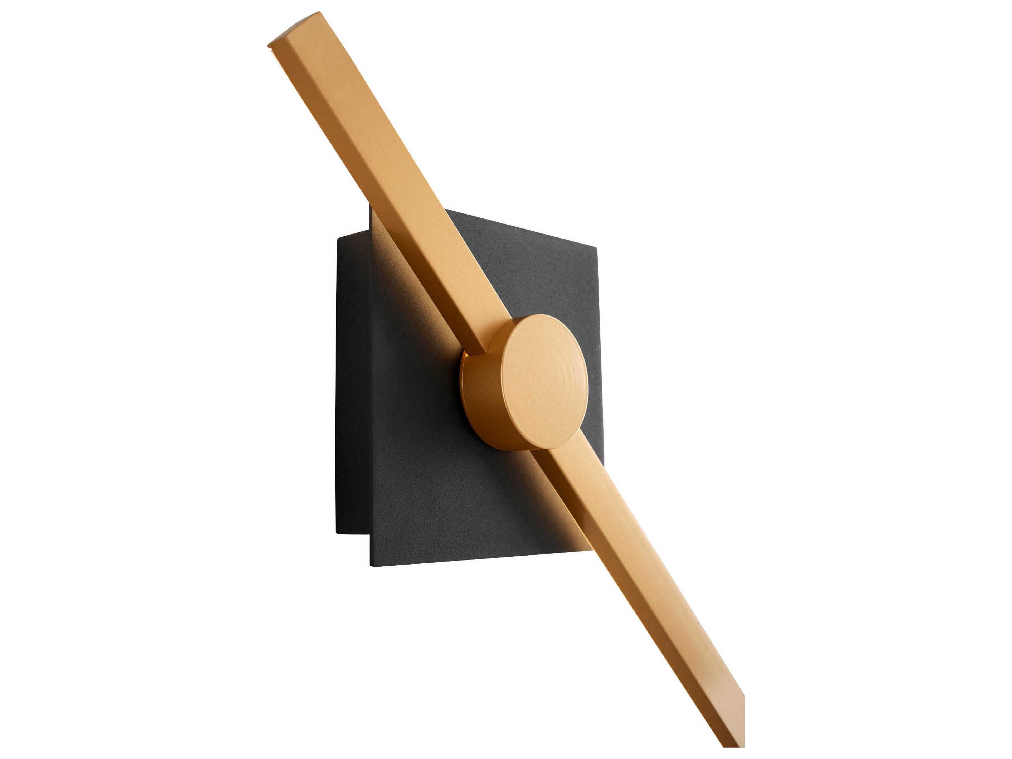 Oxygen by Quorum Zora 1-Light Black Industrial Brass Wall Sconce