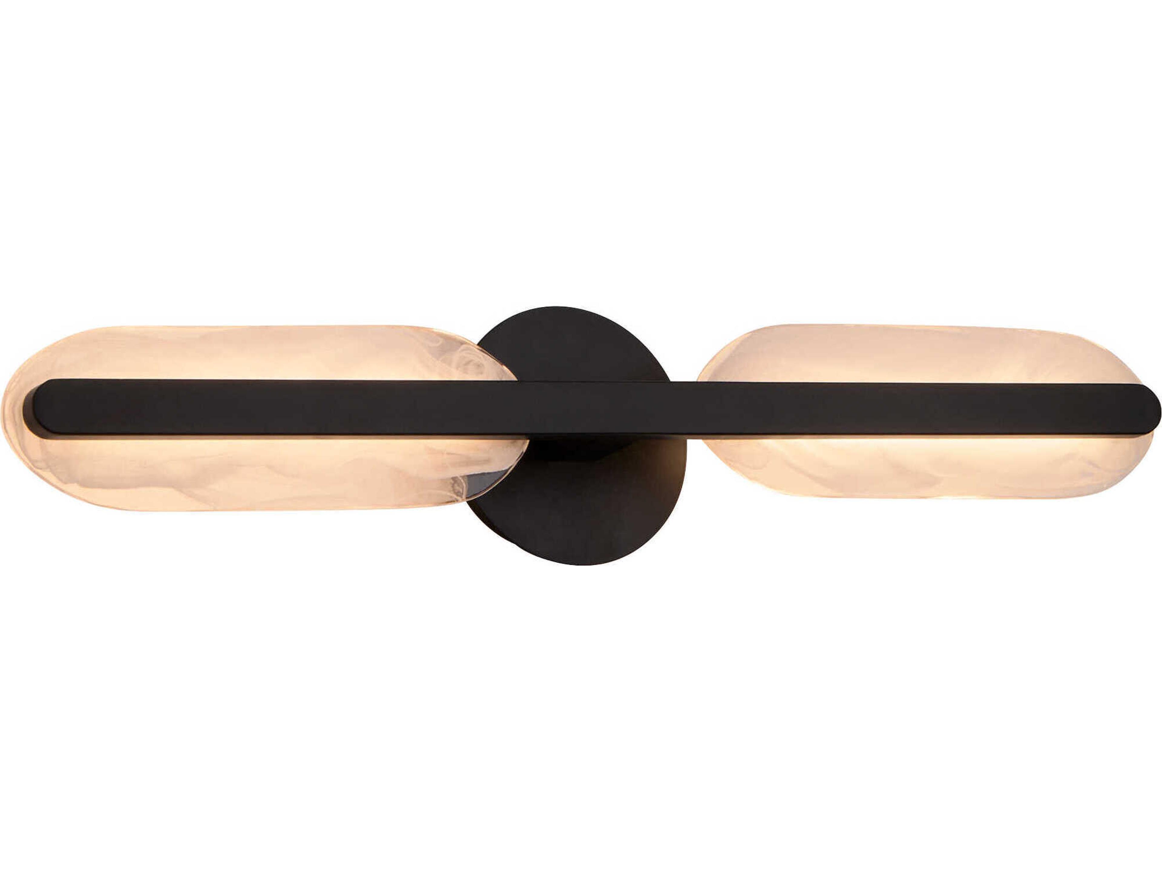 Oxygen by Quorum Avian 2-Light Black Vanity Light