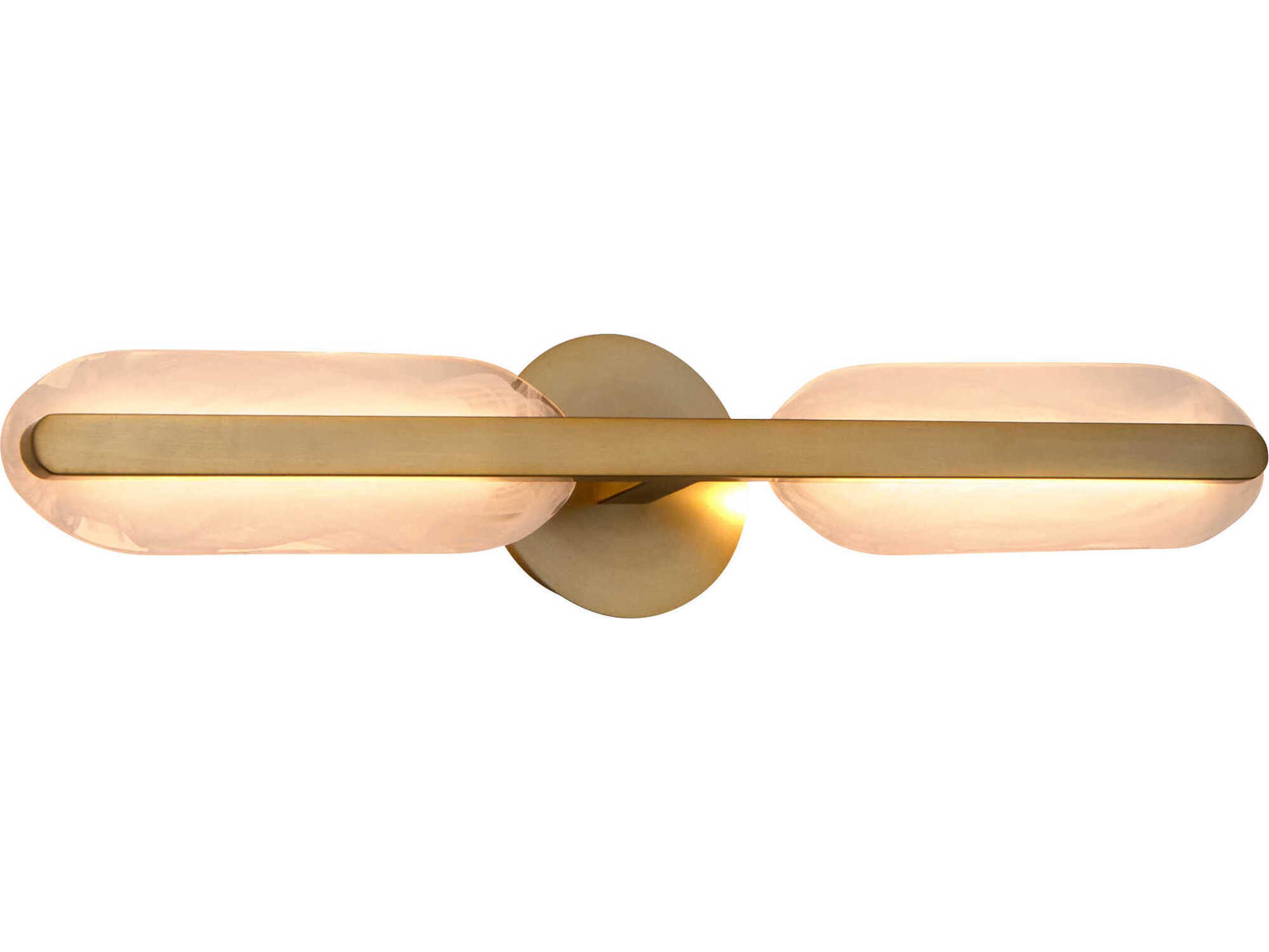 Oxygen by Quorum Avian 2-Light Brushed Brass Vanity Light