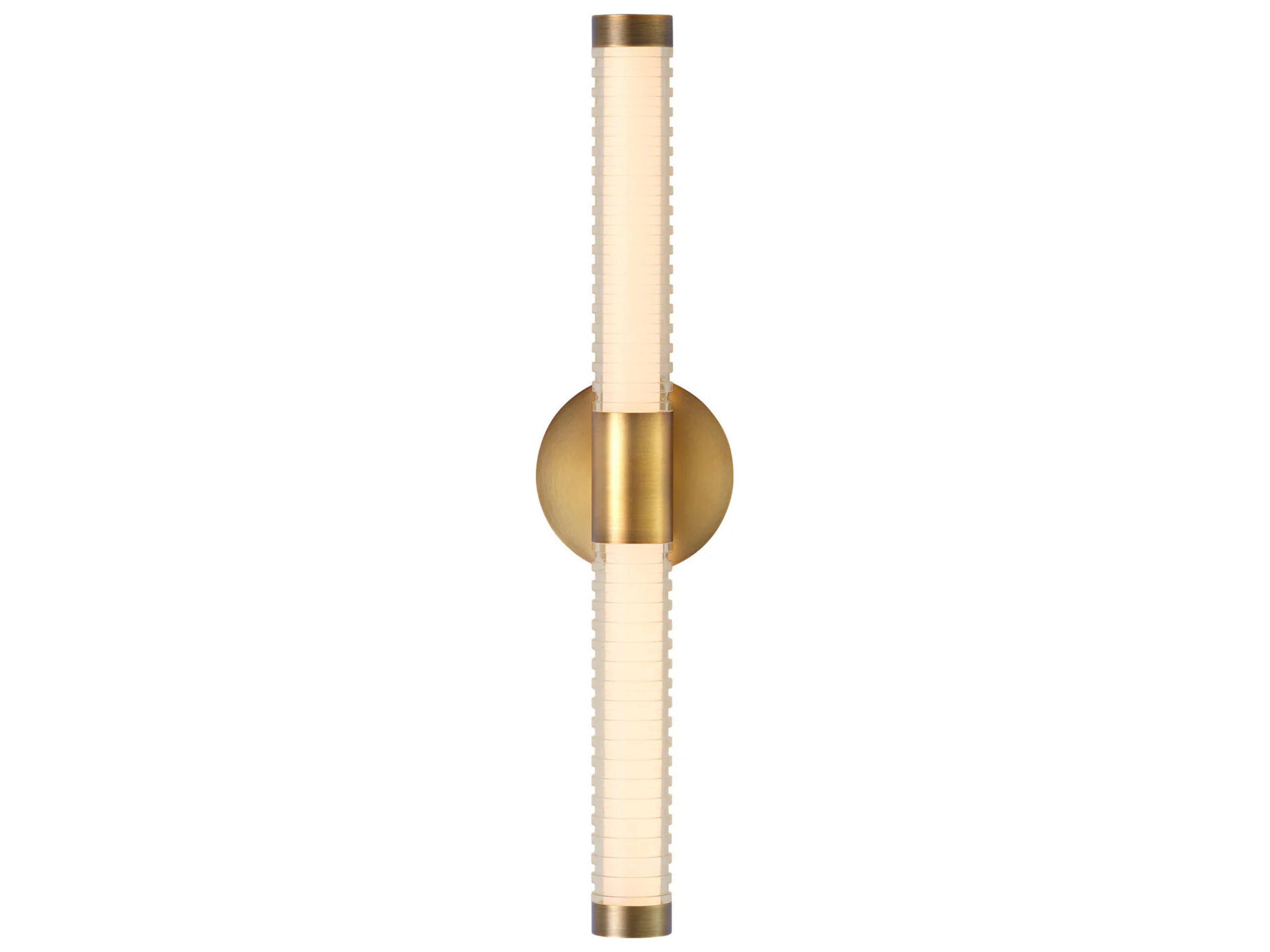 Oxygen by Quorum Vaden 2-Light Brushed Brass Wall Sconce