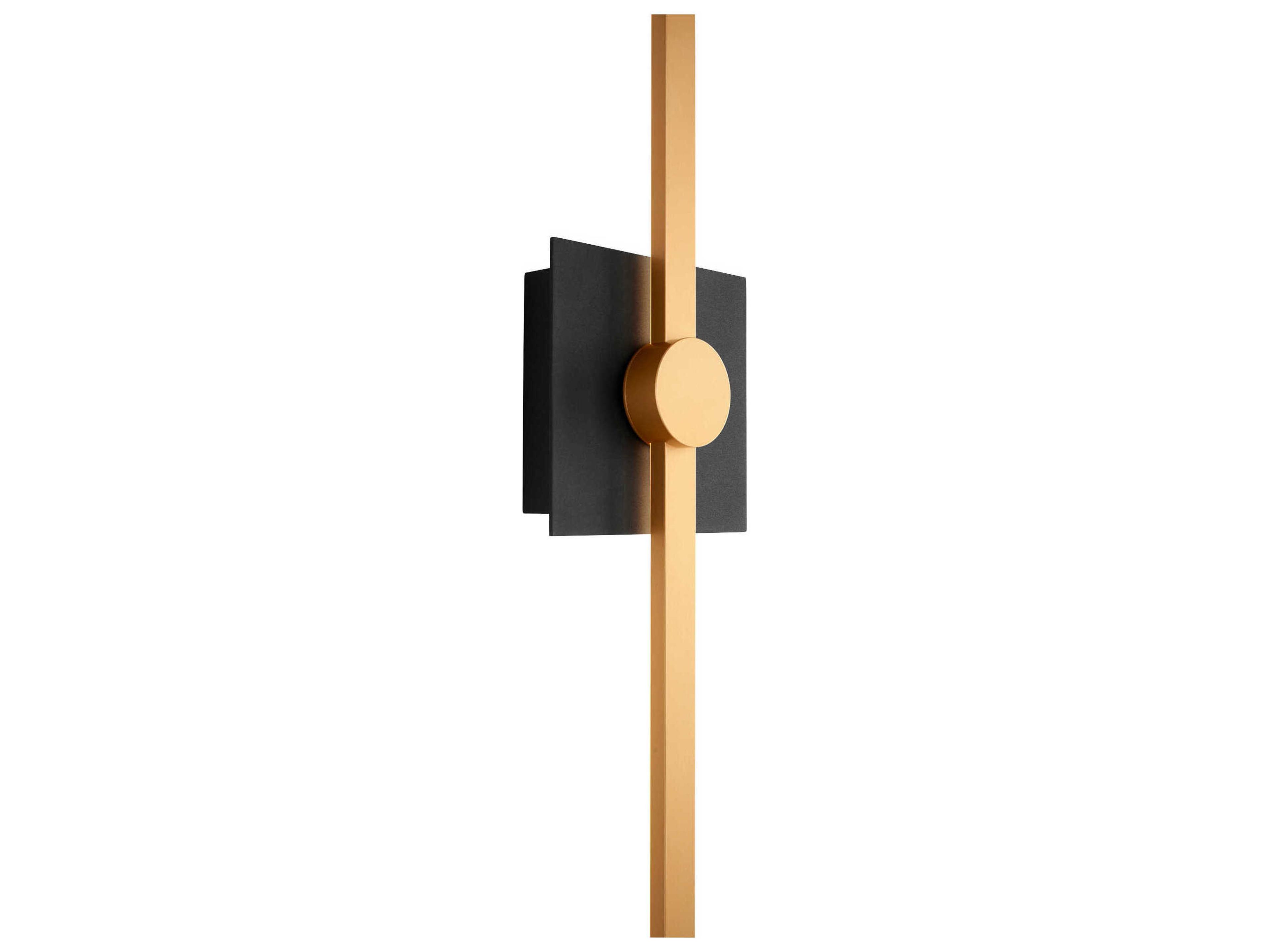 Oxygen by Quorum Zora 1-Light Black Industrial Brass Wall Sconce