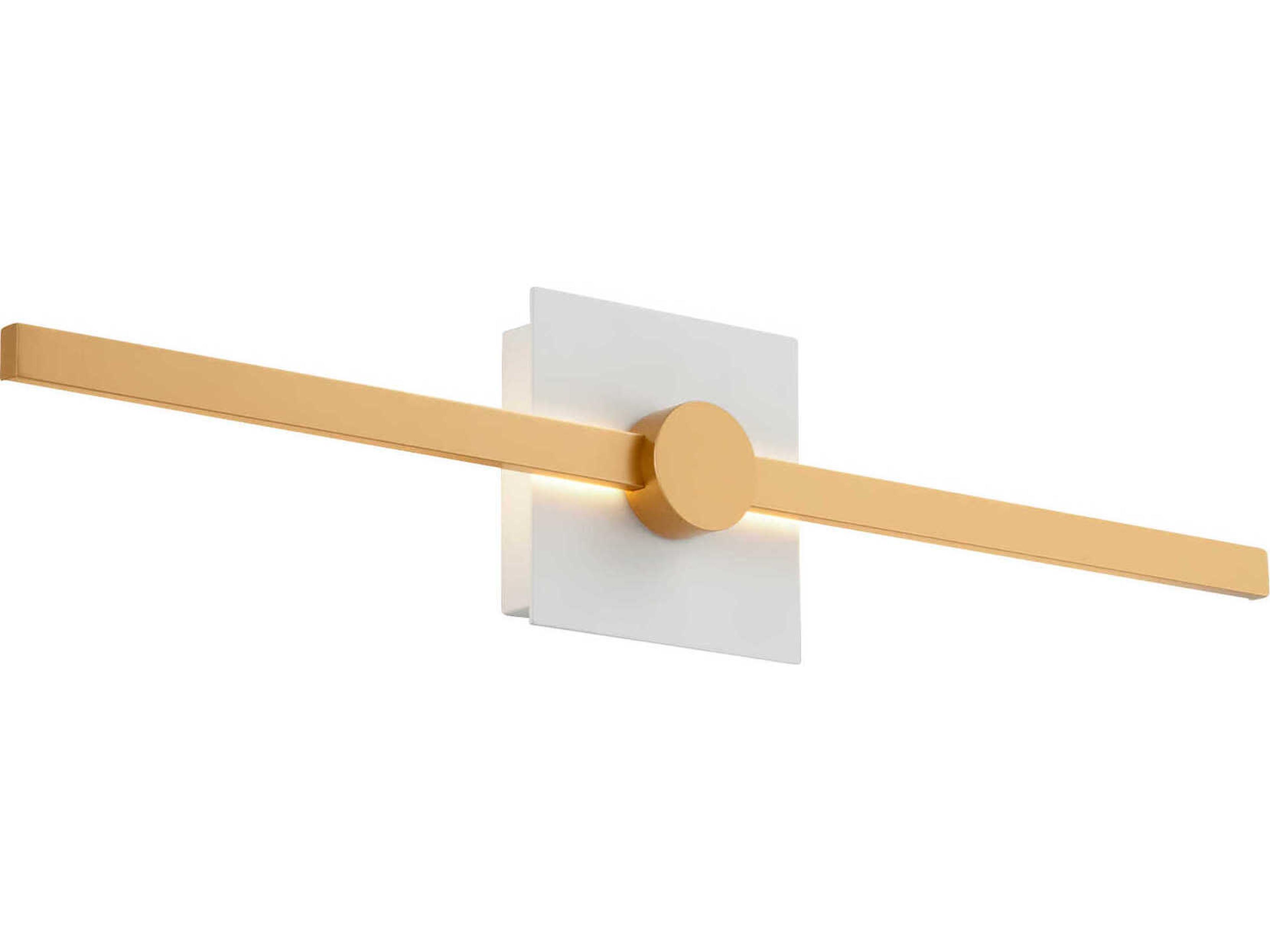 Oxygen by Quorum Zora 1-Light White Industrial Brass Vanity Light