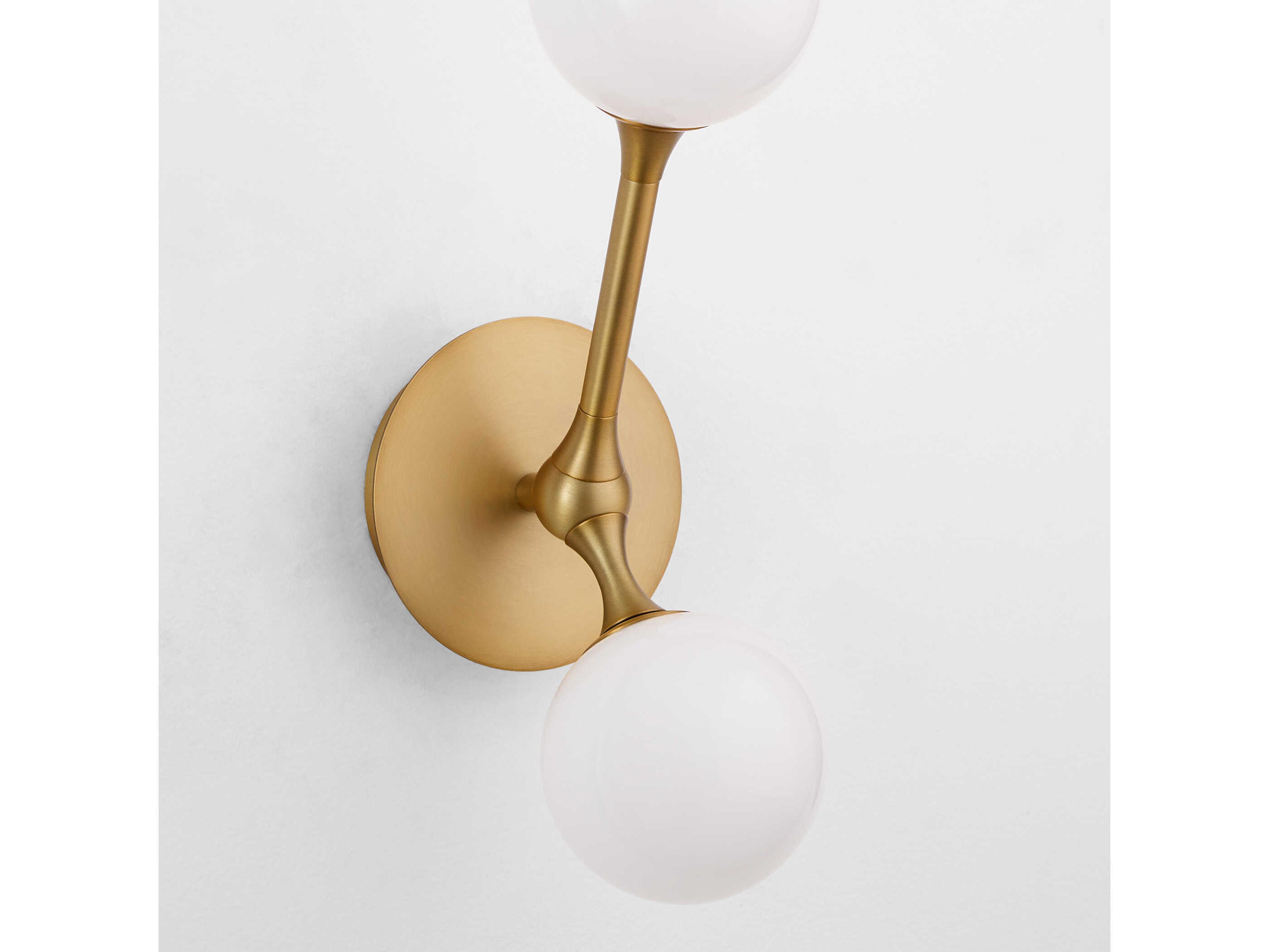 Oxygen by Quorum Orbe 2-Light Brushed Brass Wall Sconce