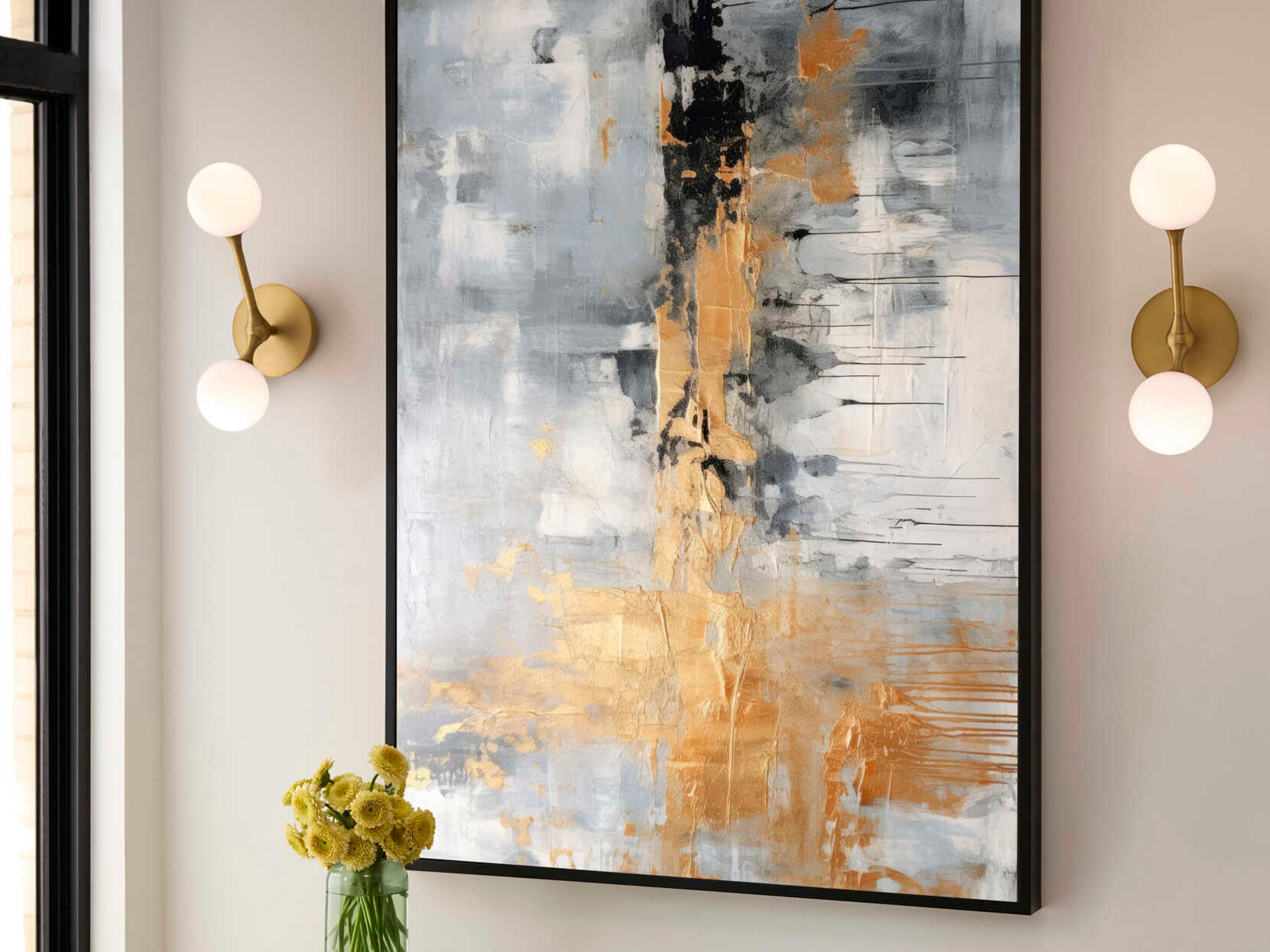 Oxygen by Quorum Orbe 2-Light Brushed Brass Wall Sconce