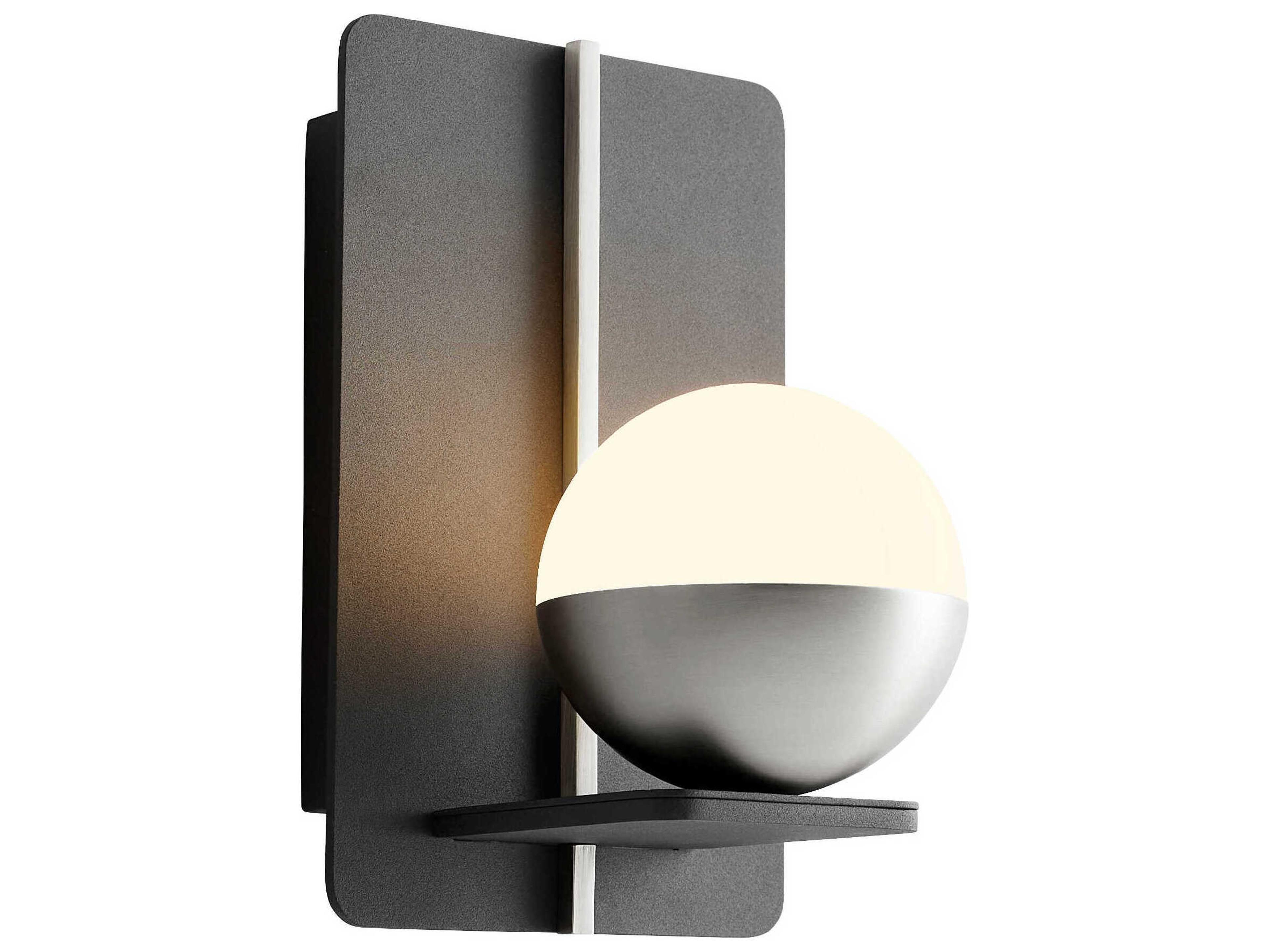 Oxygen by Quorum Iota 1-Light Black Satin Nickel Wall Sconce