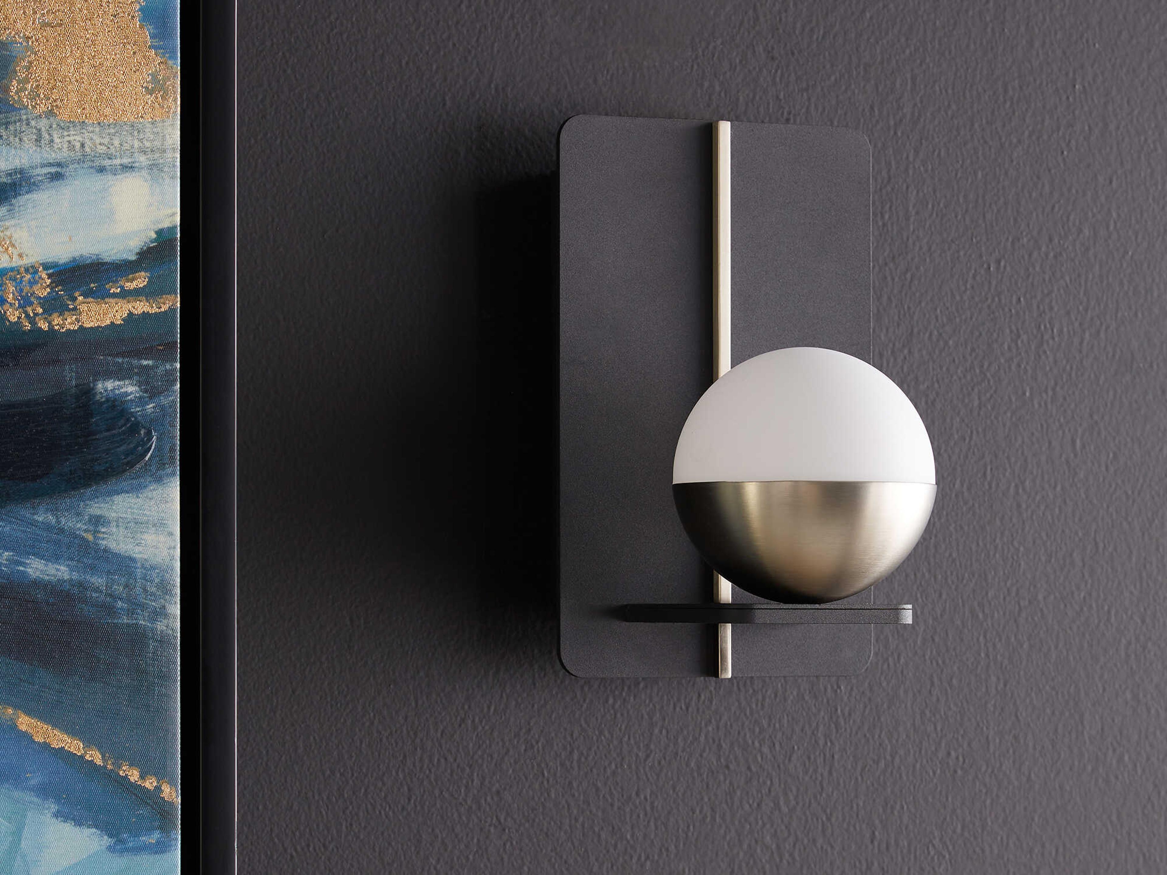 Oxygen by Quorum Iota 1-Light Black Satin Nickel Wall Sconce