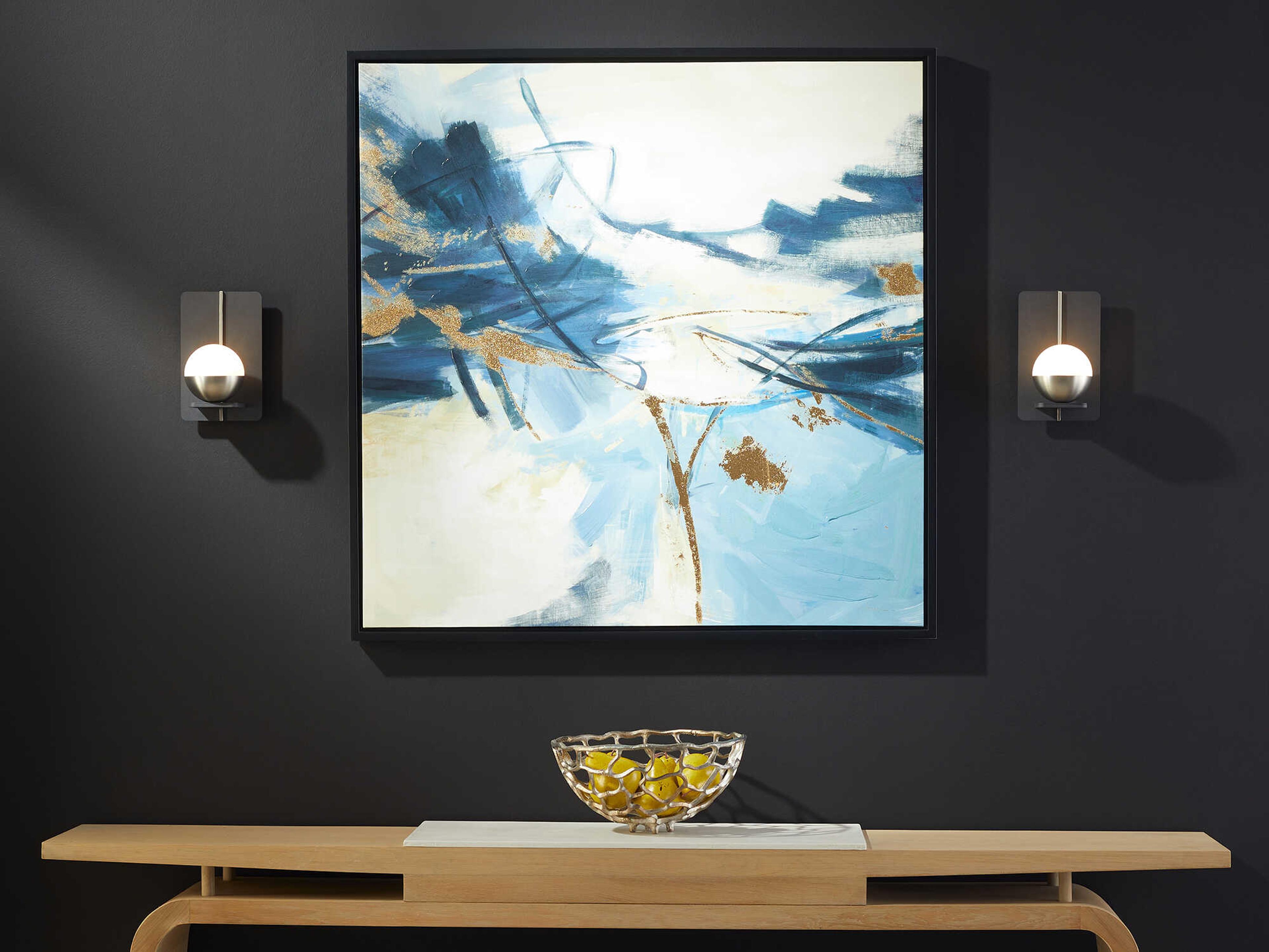 Oxygen by Quorum Iota 1-Light Black Satin Nickel Wall Sconce