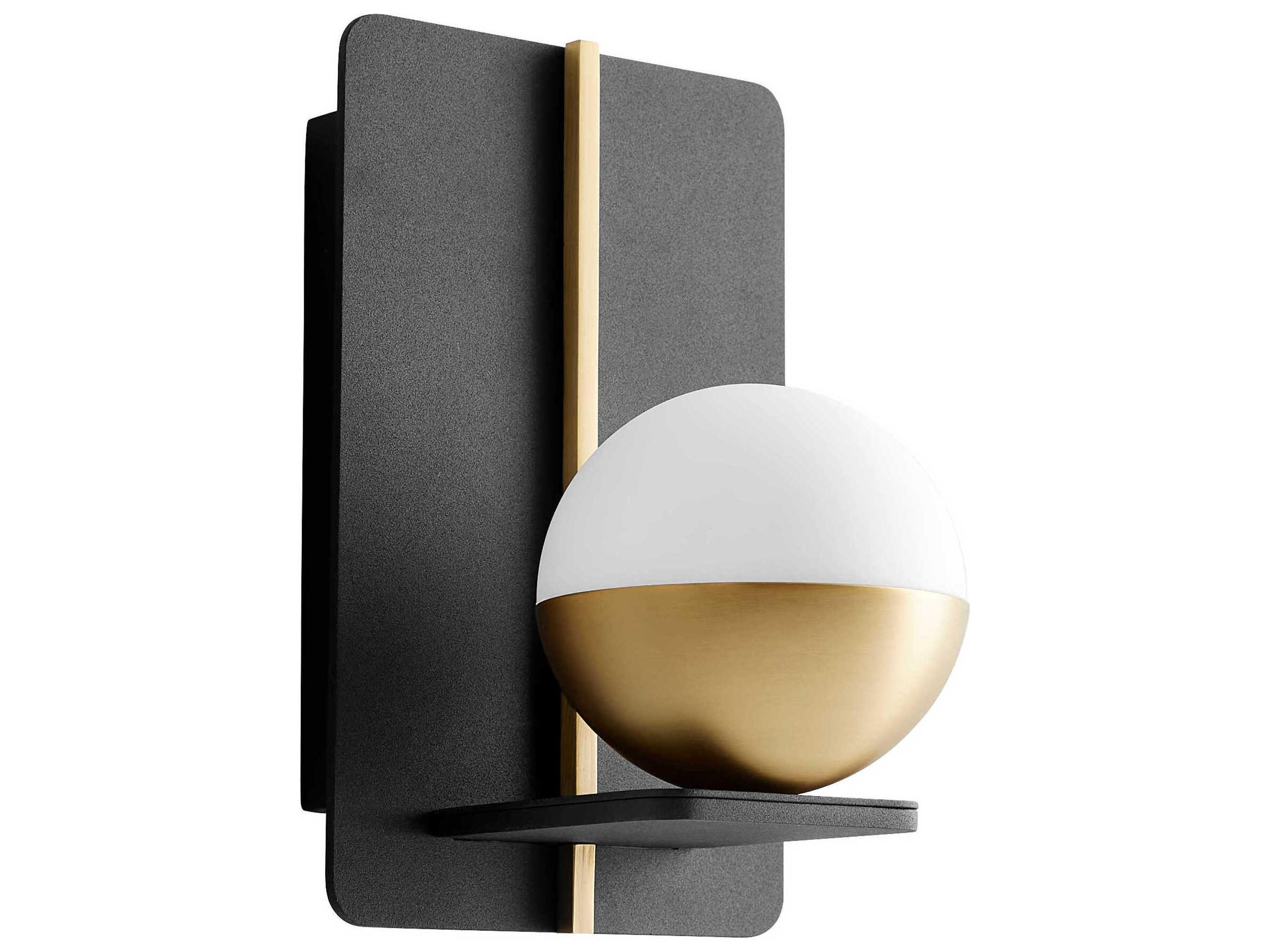 Iota 1-Light Black Aged Brass Wall Sconce