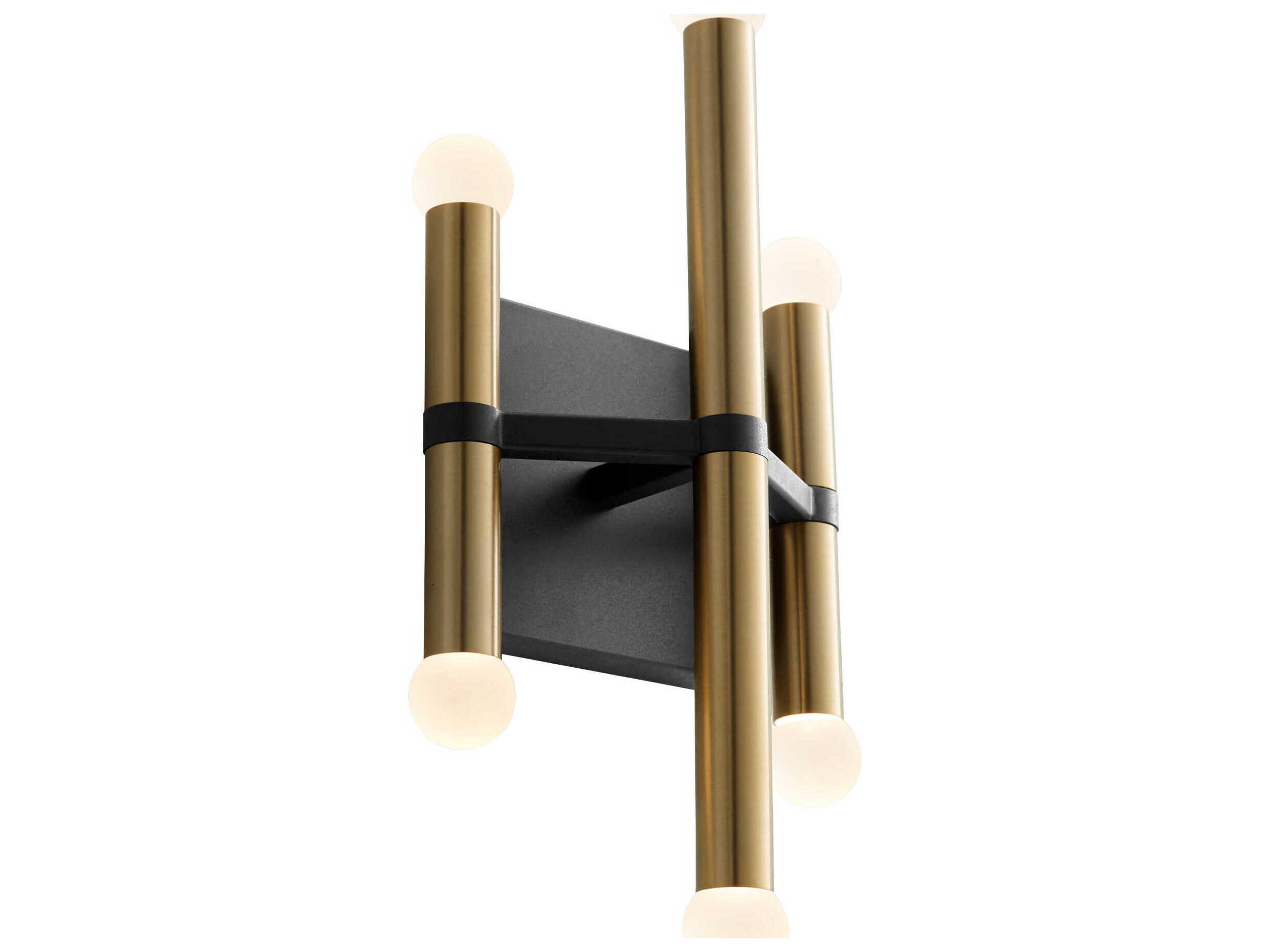 Oxygen by Quorum Nero 6-Light Black Aged Brass Wall Sconce