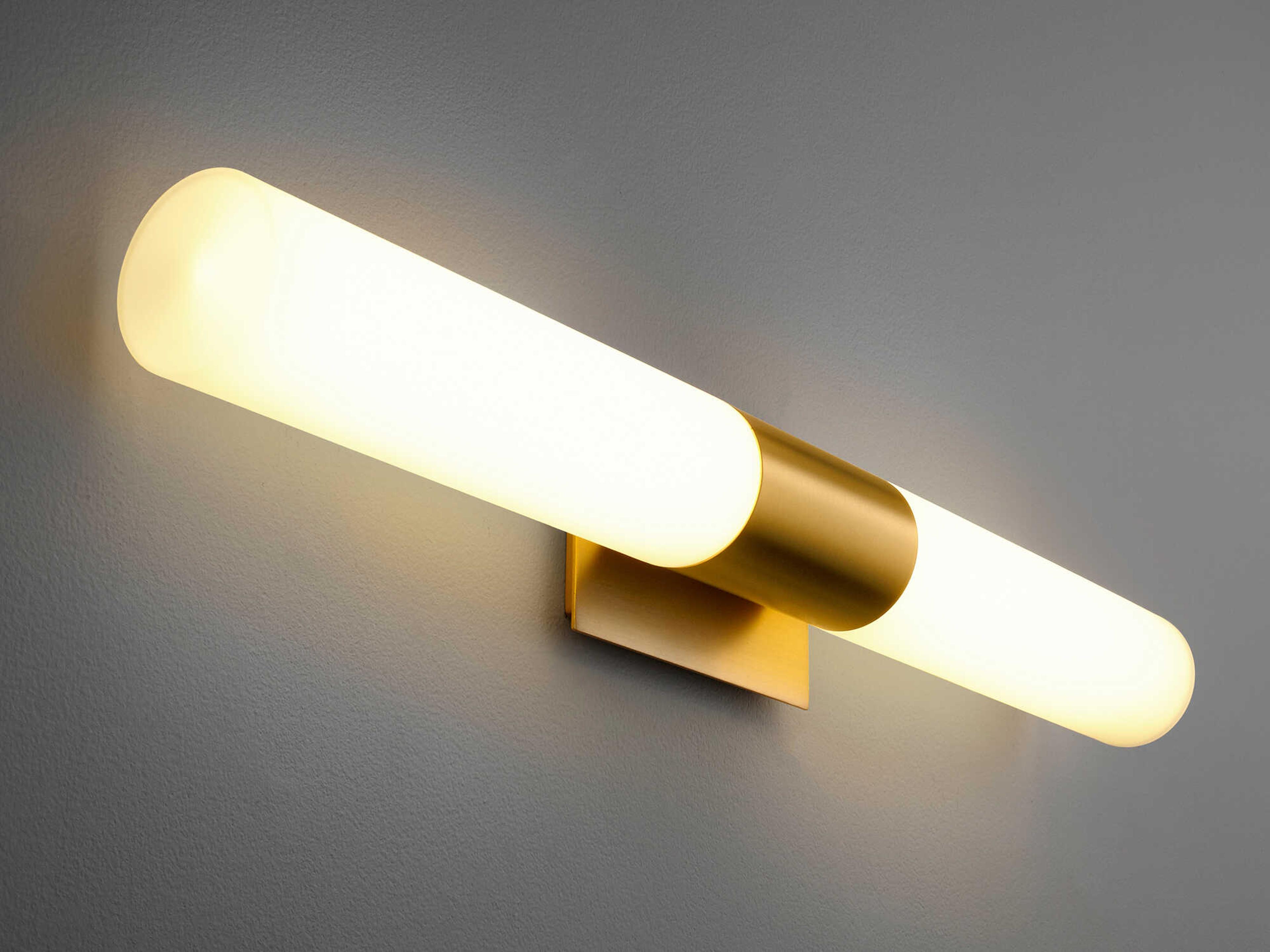 Oxygen by Quorum Magnum 2-Light Aged Brass Vanity Light