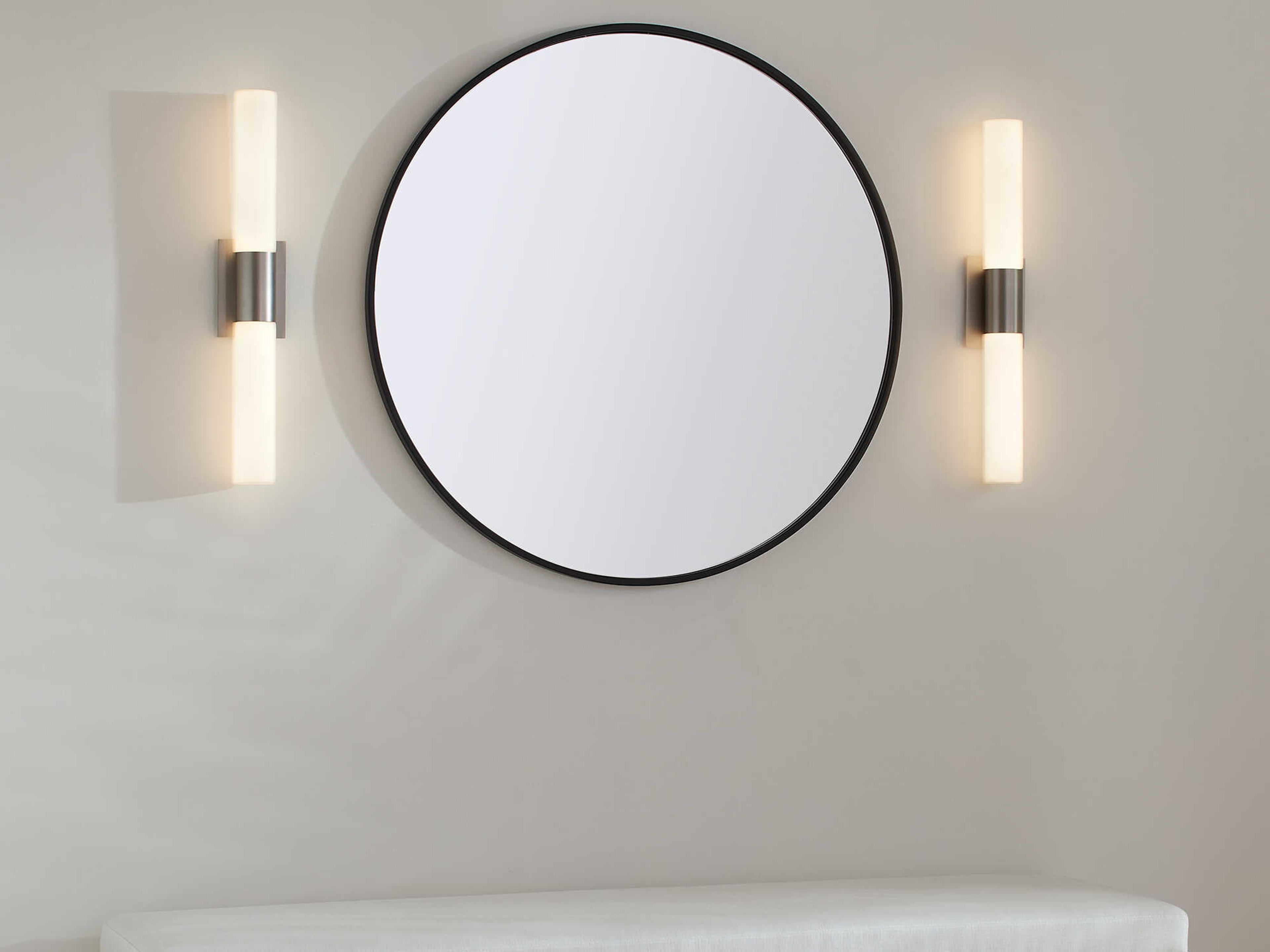 Oxygen by Quorum Magneta 2-Light Satin Nickel Vanity Light