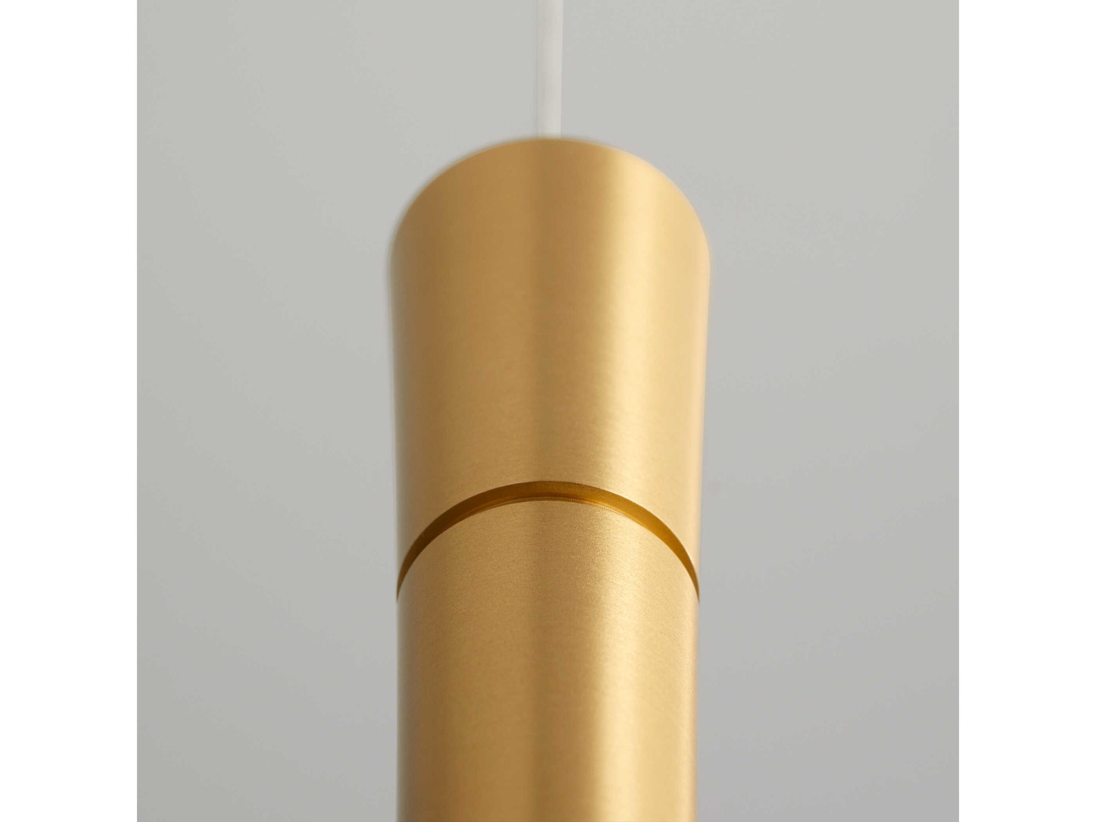 Oxygen by Quorum Sabre 1-Light Aged Brass Linear Mini Pendant