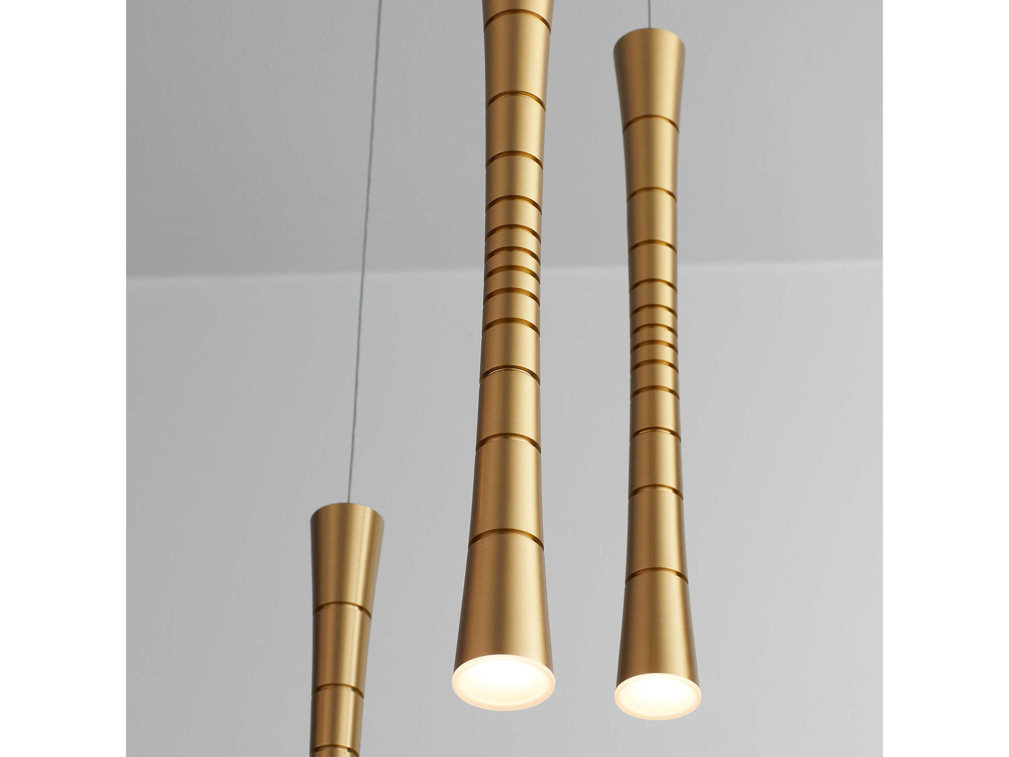 Oxygen by Quorum Sabre 5-Light Aged Brass Linear Mini Pendant