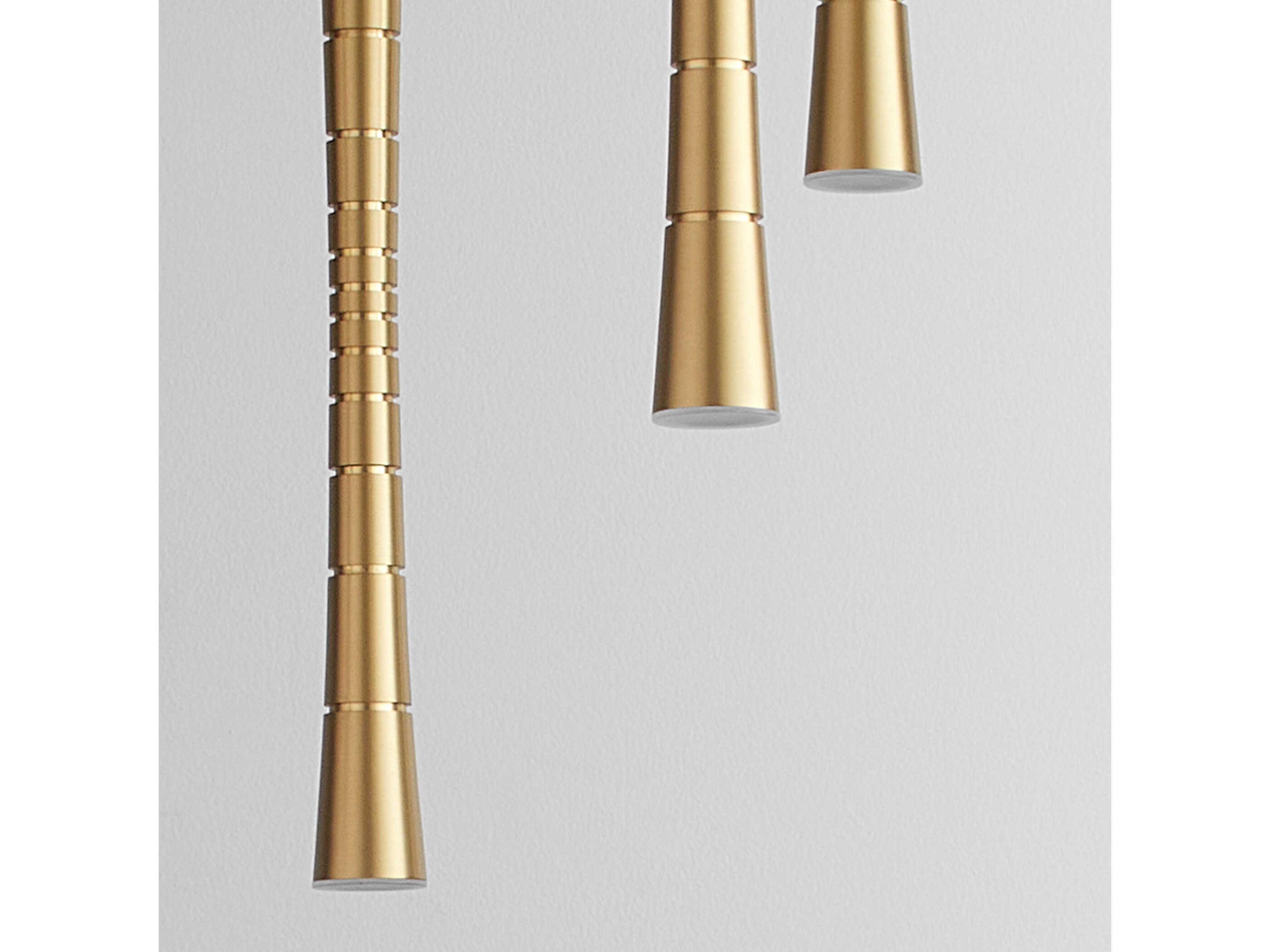 Oxygen by Quorum Sabre 5-Light Aged Brass Linear Mini Pendant