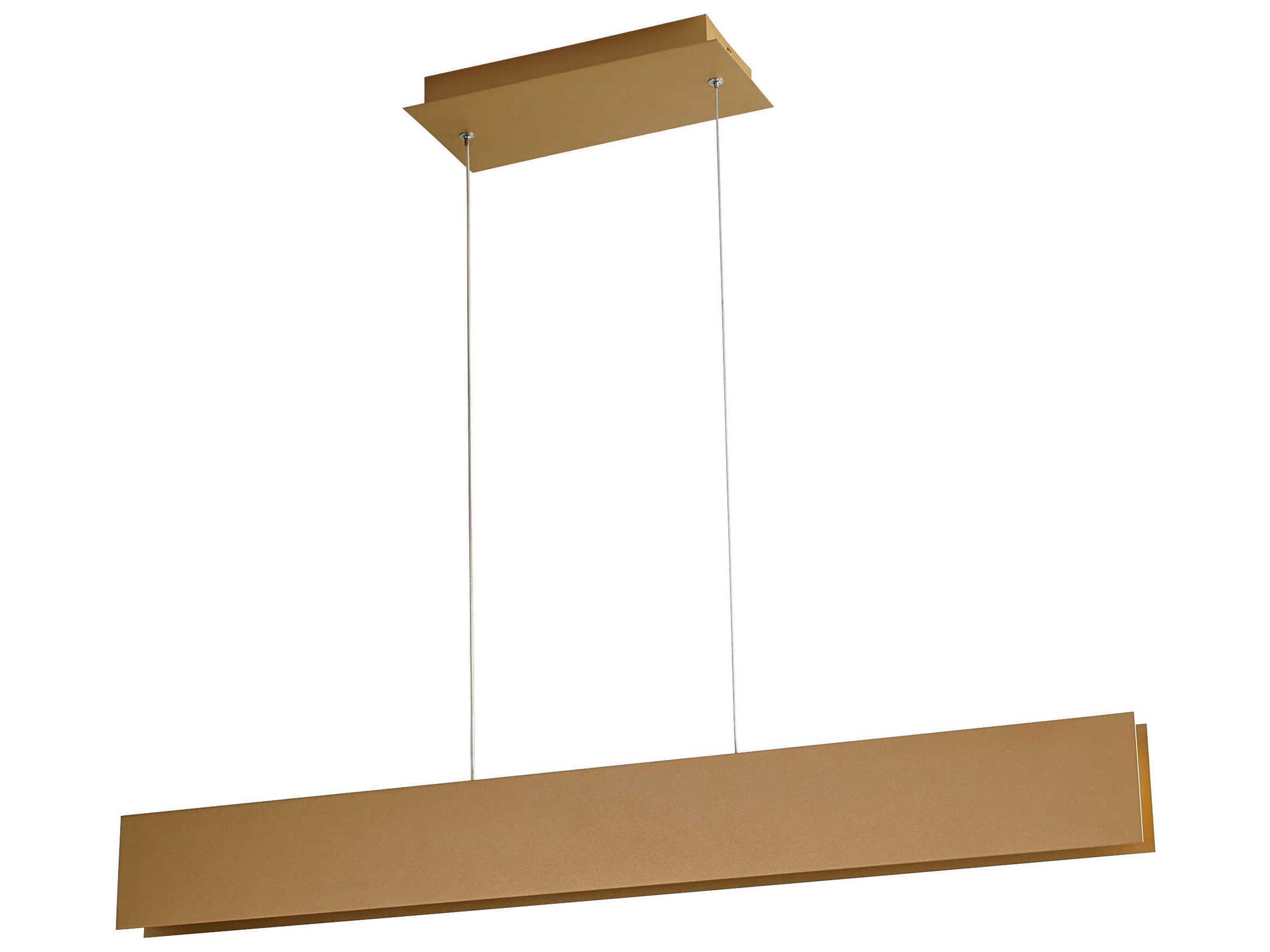 Brio 1-Light Powdered Gold Linear Island Pendant