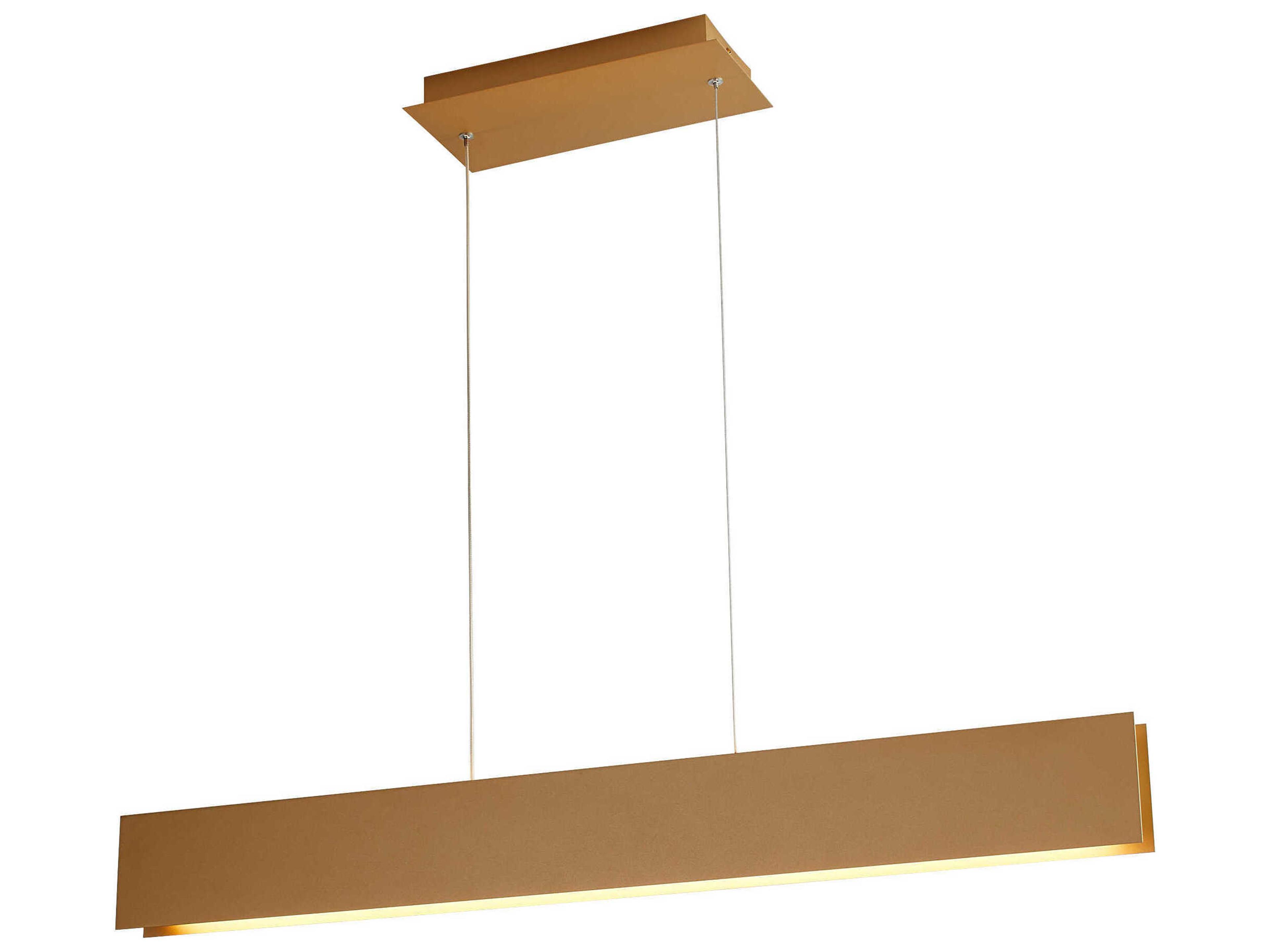 Oxygen by Quorum Brio 1-Light Powdered Gold Linear Island Pendant