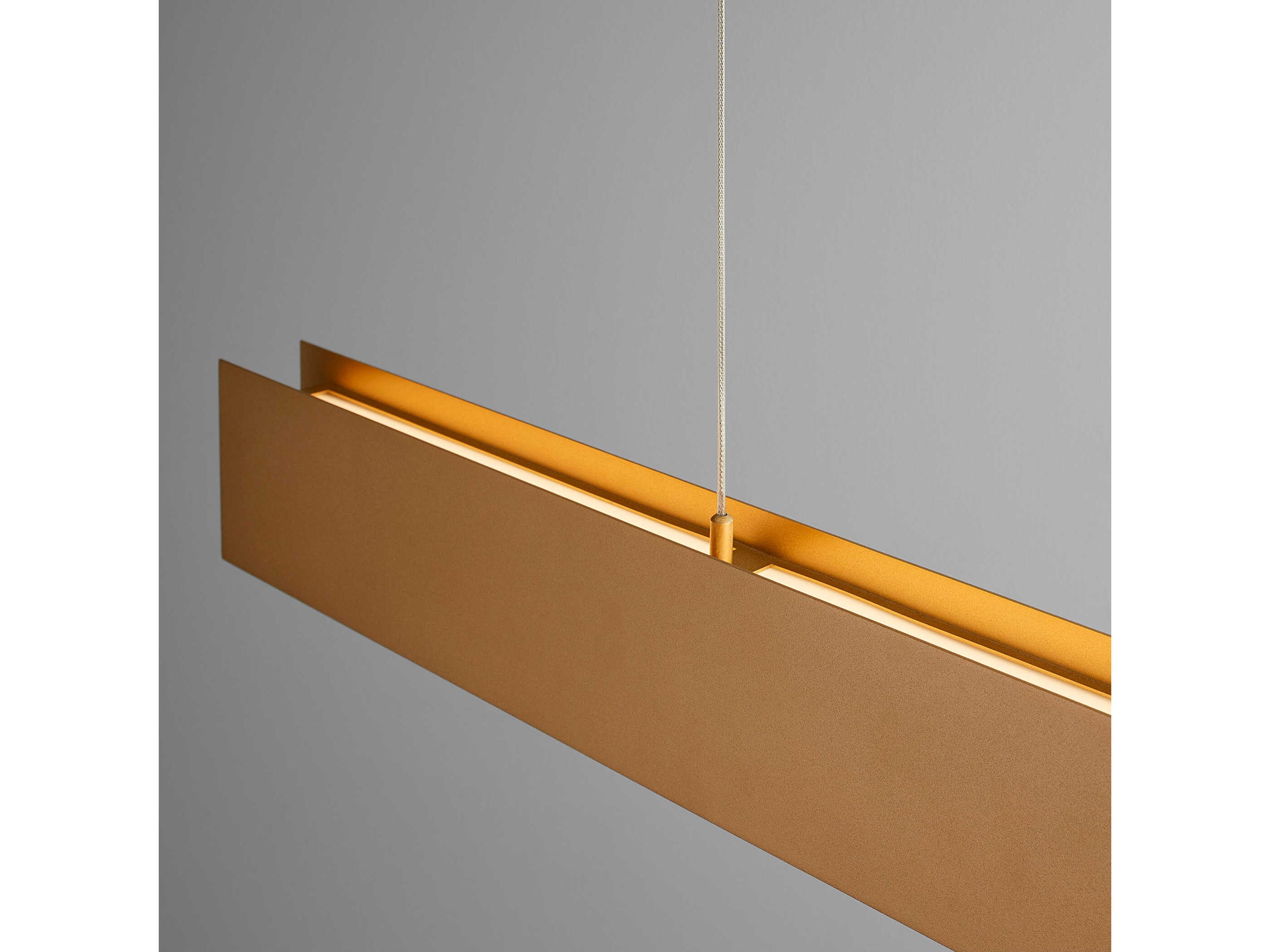 Oxygen by Quorum Brio 1-Light Powdered Gold Linear Island Pendant