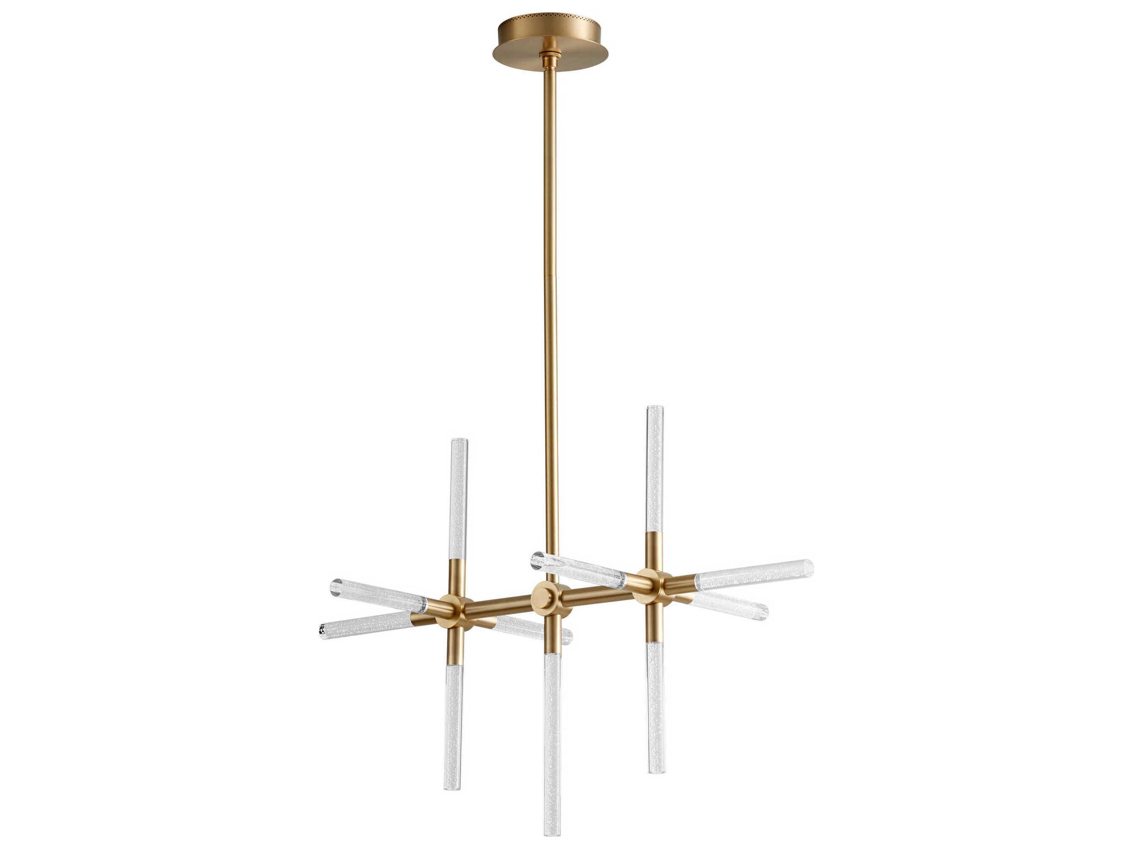 Oxygen by Quorum Tali 11-Light Aged Brass Linear Chandelier