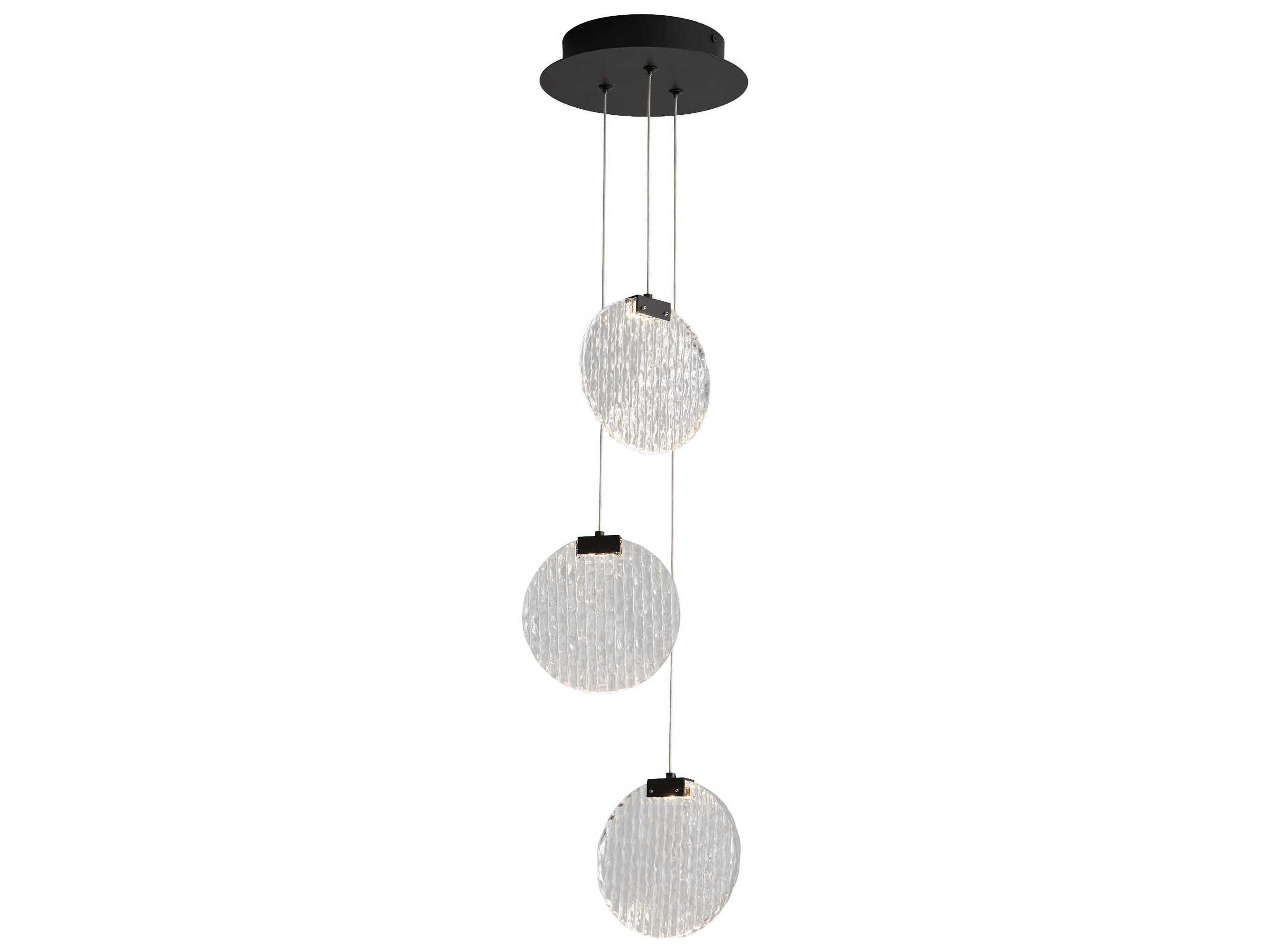 Oxygen by Quorum Axiom 3-Light Black Round Pendant