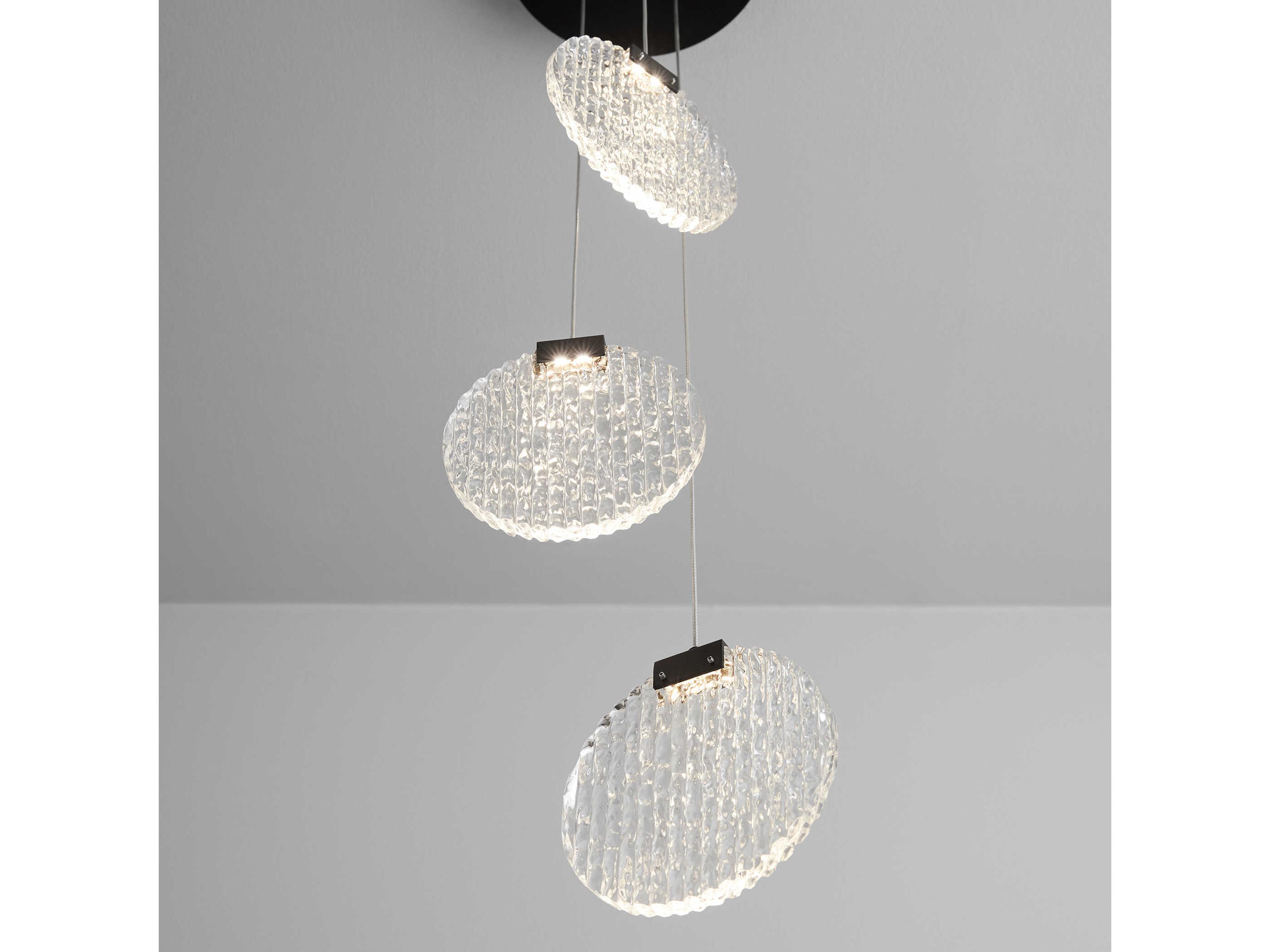 Oxygen by Quorum Axiom 3-Light Black Round Pendant