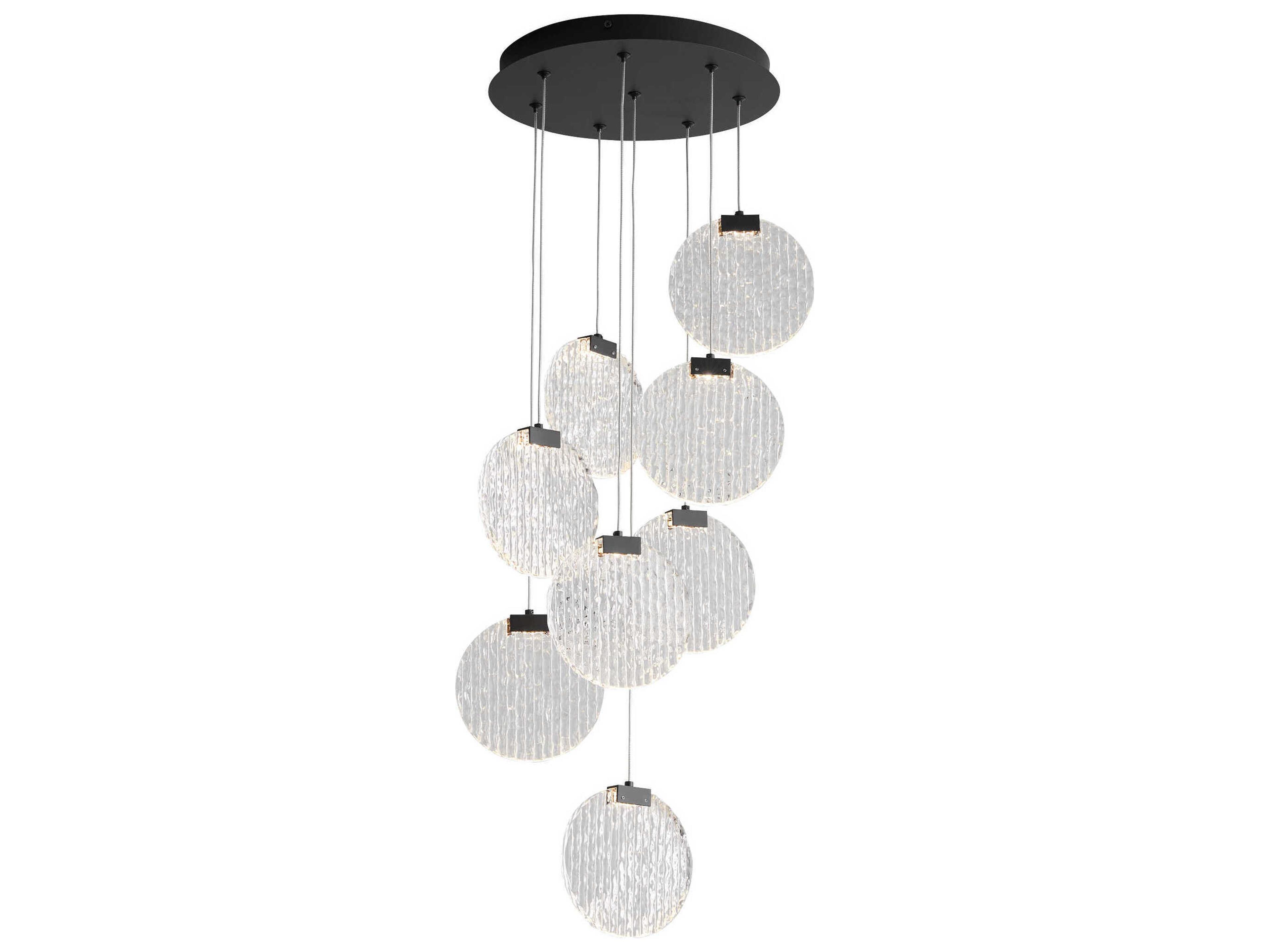 Oxygen by Quorum Axiom 8-Light Black Round Pendant