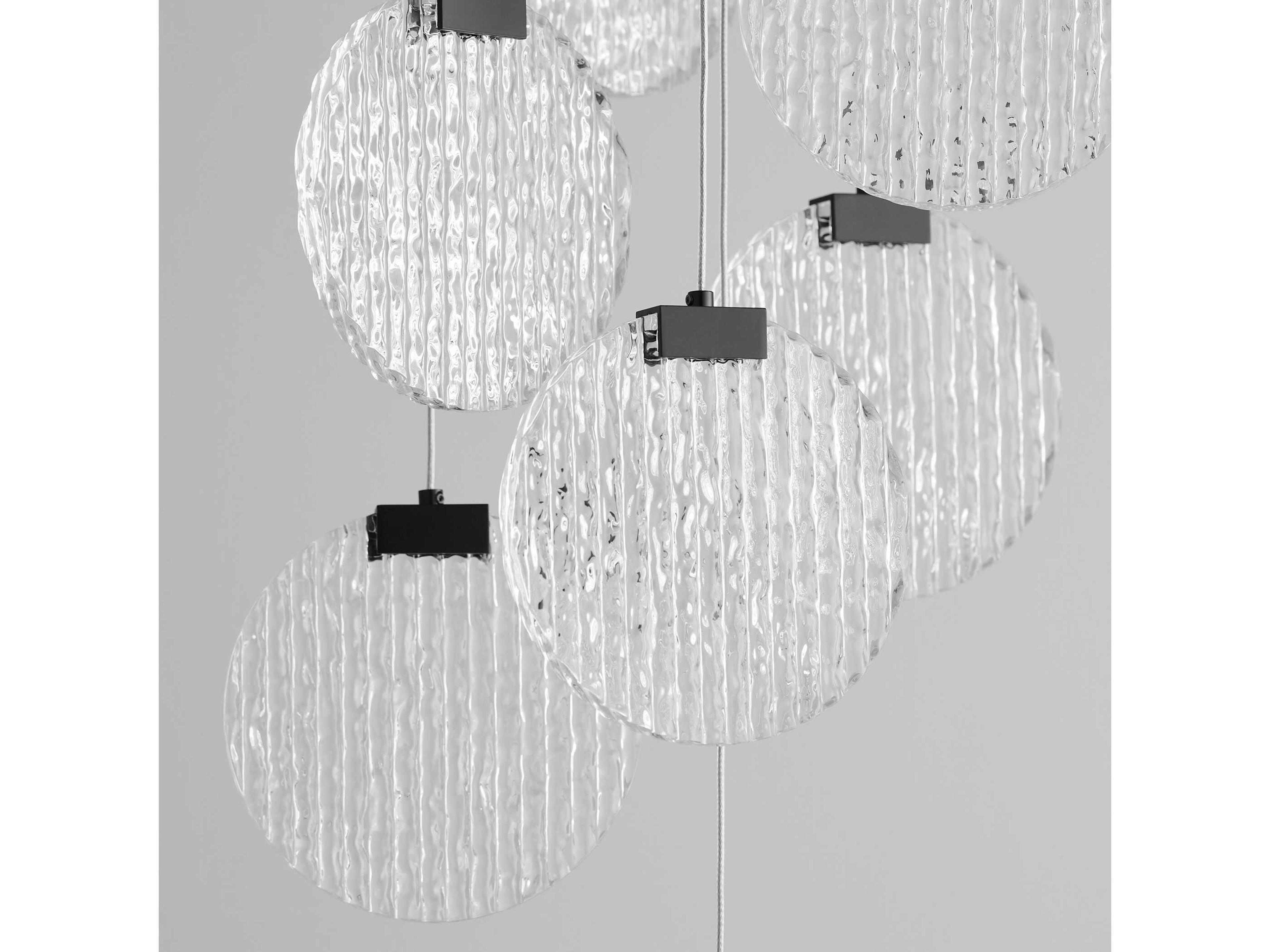 Oxygen by Quorum Axiom 8-Light Black Round Pendant